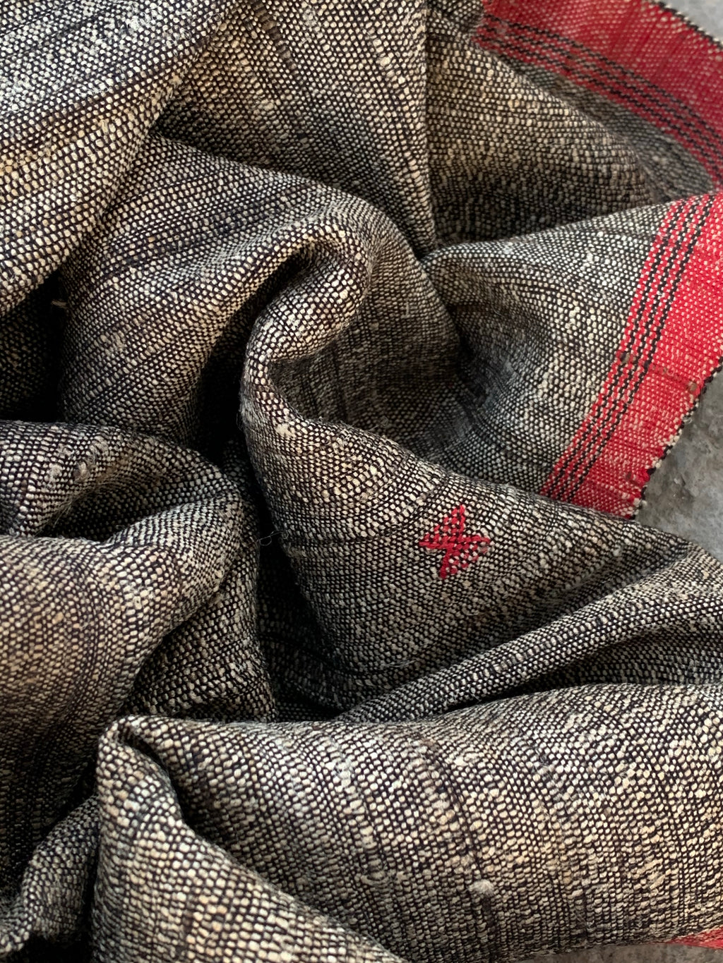 Handwoven Tussar Silk Cotton Bhujodi Kurta Dupatta Set
