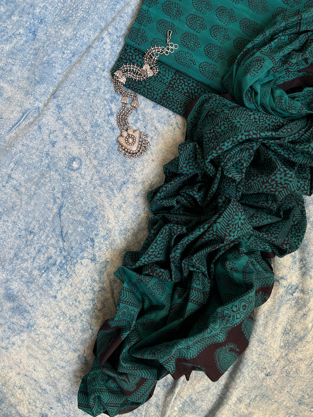 Natural Dyed Bagh Block Print Cotton Suit
