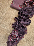 Hand Block Natural Dyes Ajrakh Mashru Silk Kurta Dupatta Set