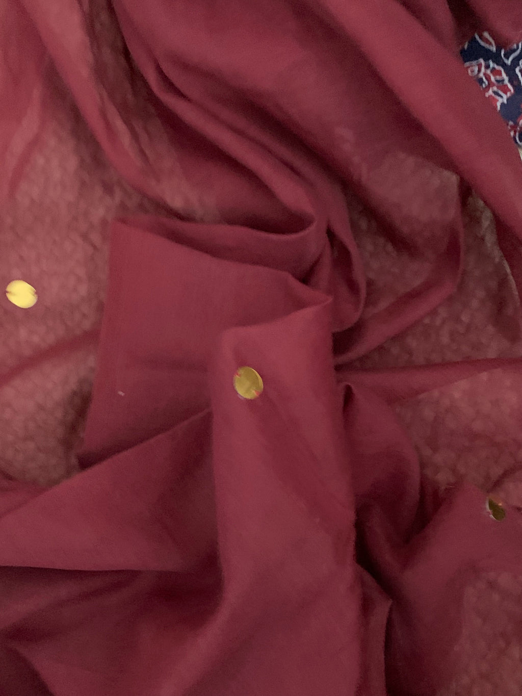 Hand block Print Cotton Chanderi Dupatta Set