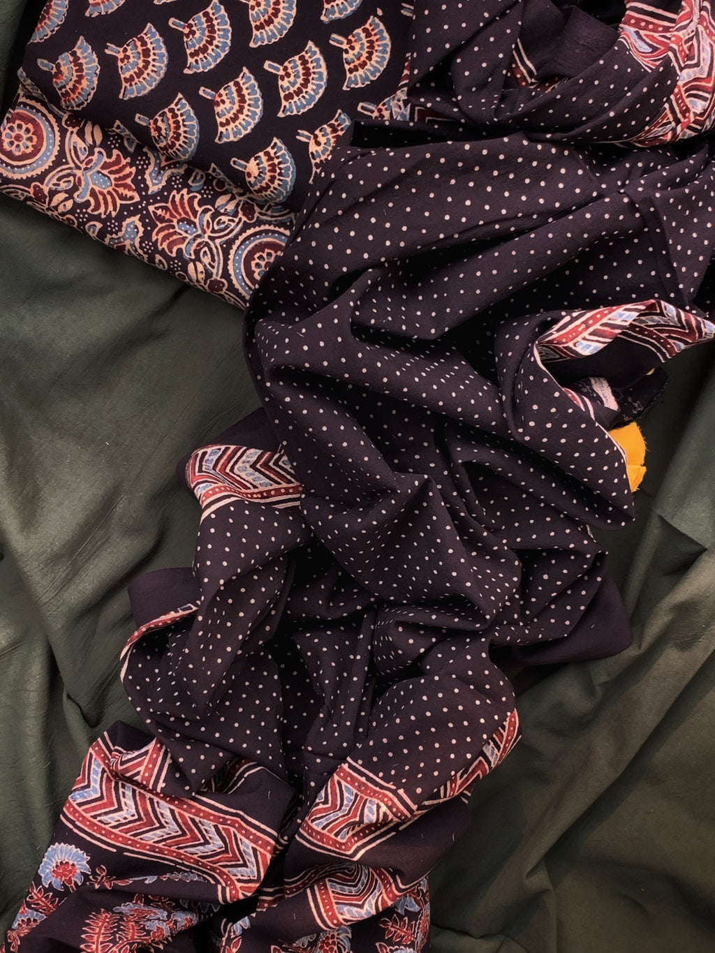Handblock Ajrakh Cotton Suit