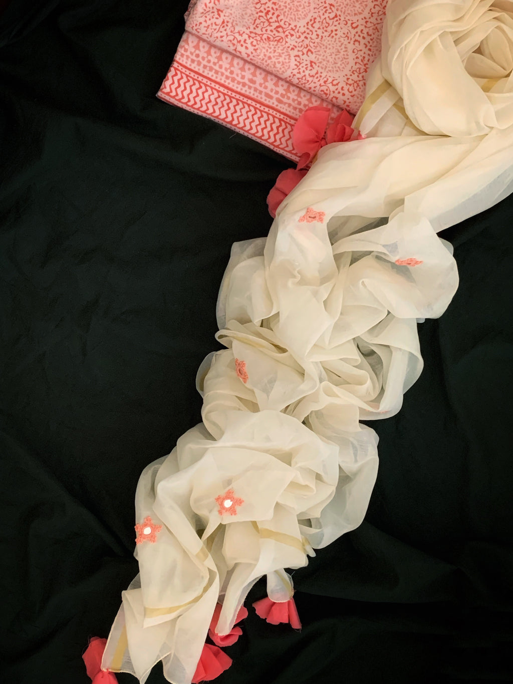 Handblock Cotton Chanderi Suit