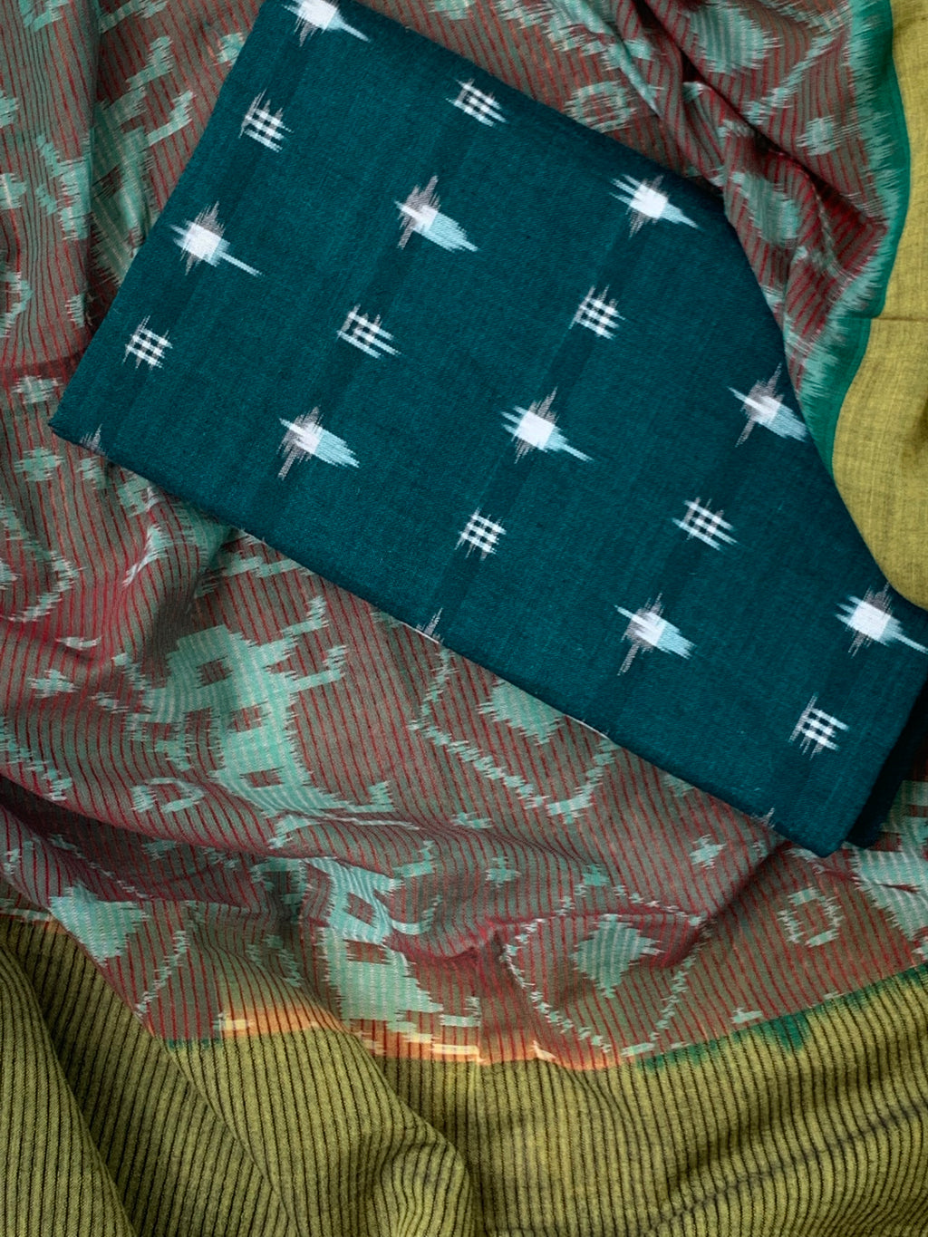 Handwoven Double Ikat Kurta Dupatta Set