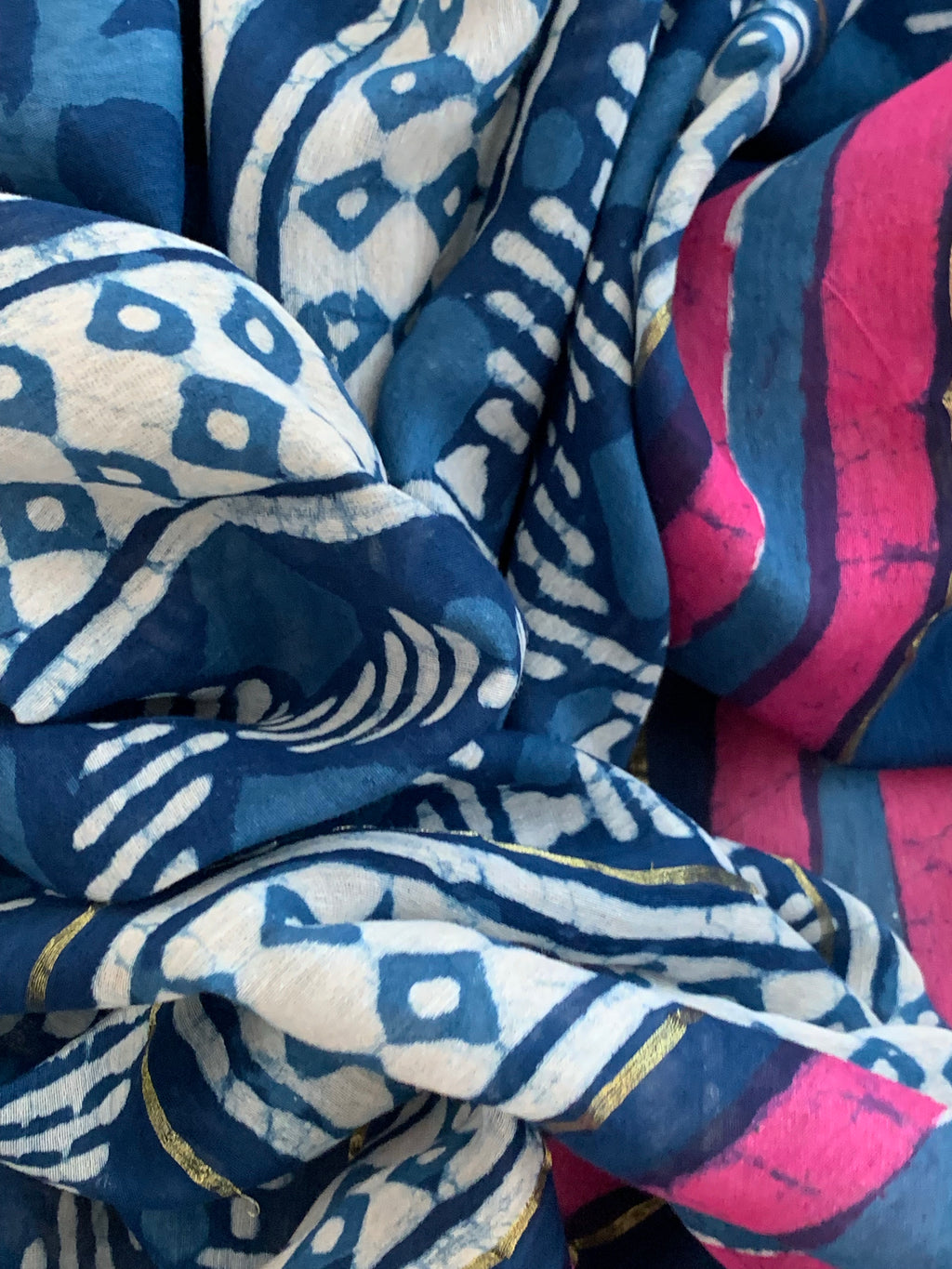 Handblock Chanderi Silk Cotton Suit