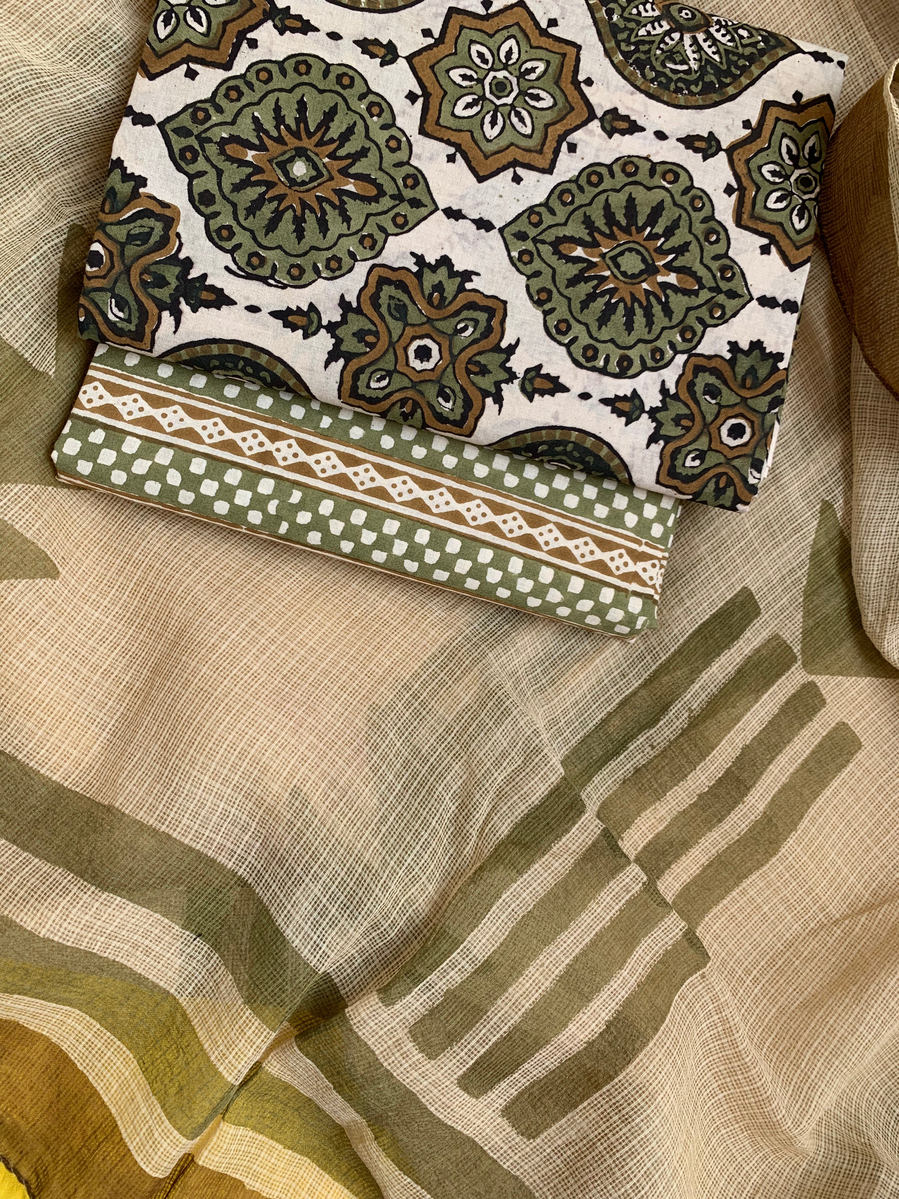 Handcrafted Cotton Kota Dupatta Suit