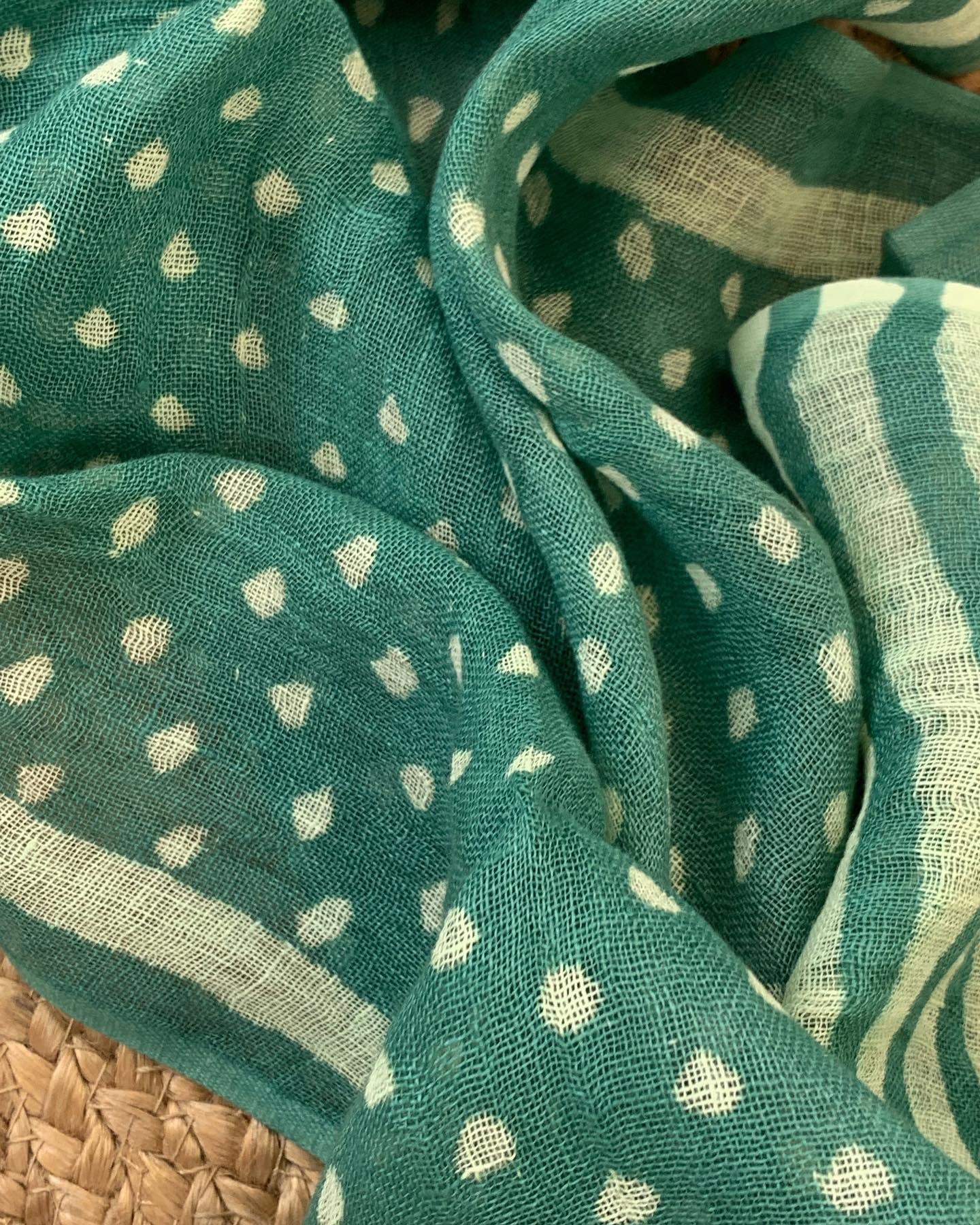 Handblock Linen Stole