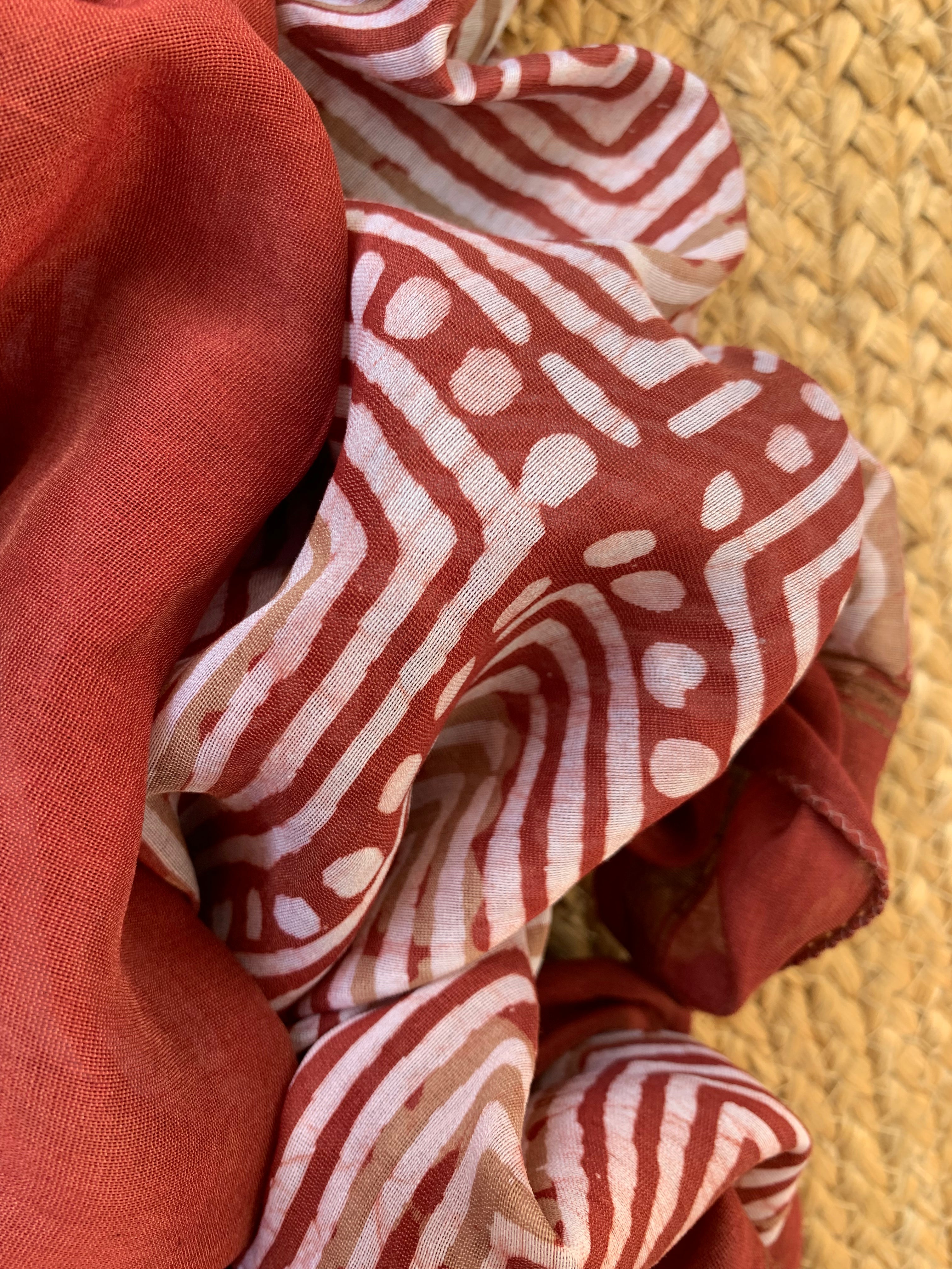 Handblock Batik Cotton Chanderi Suit