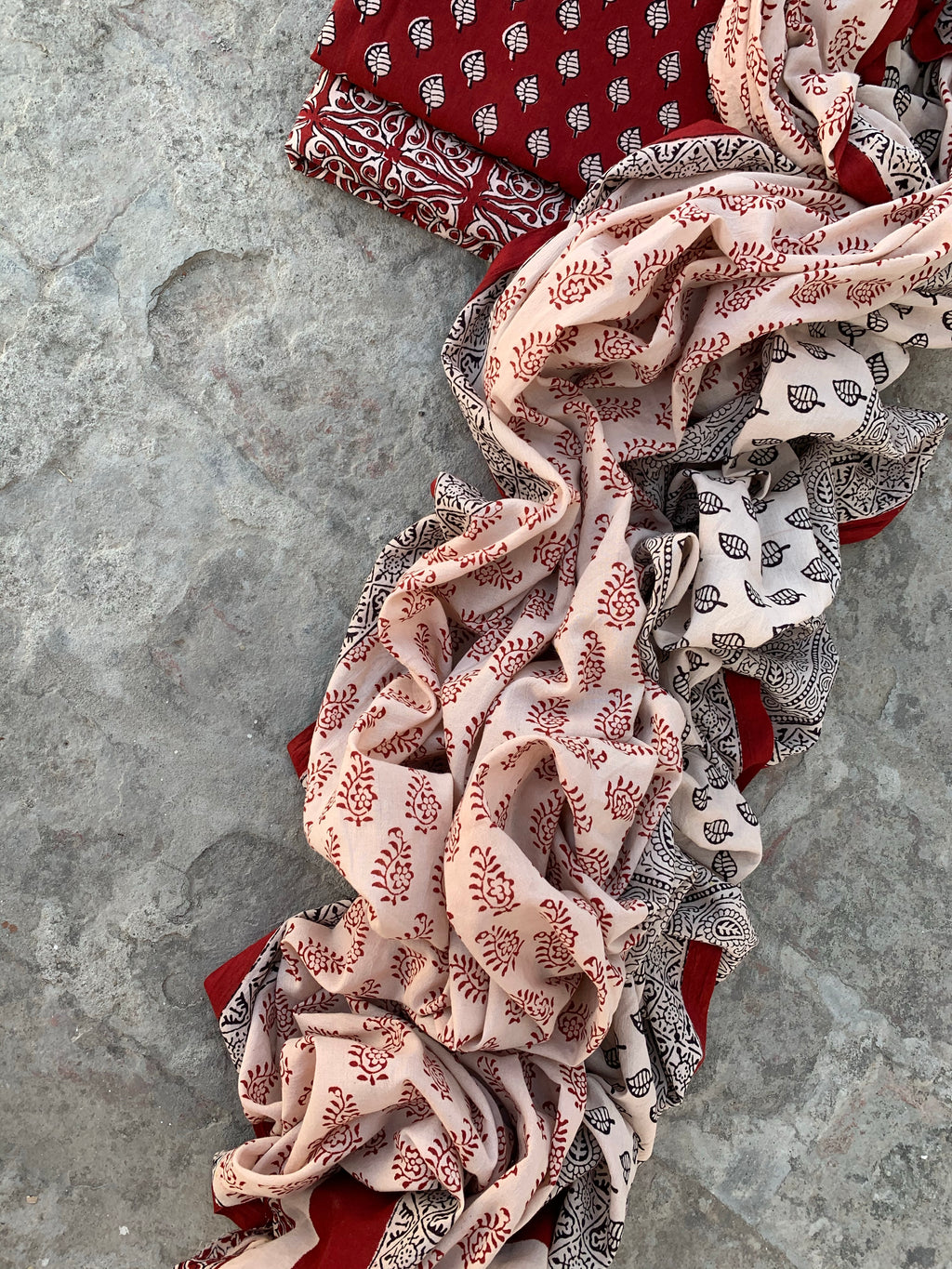 Natural Dyed Bagh Handblock Cotton Suit
