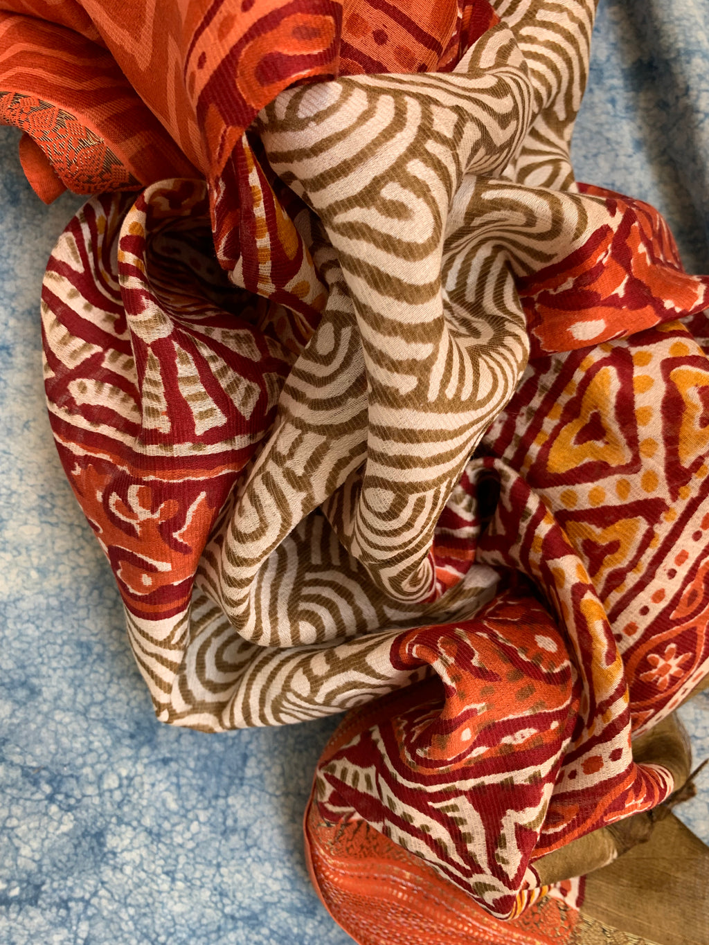 Handblock Printed Cotton Chanderi Dupatta Suit