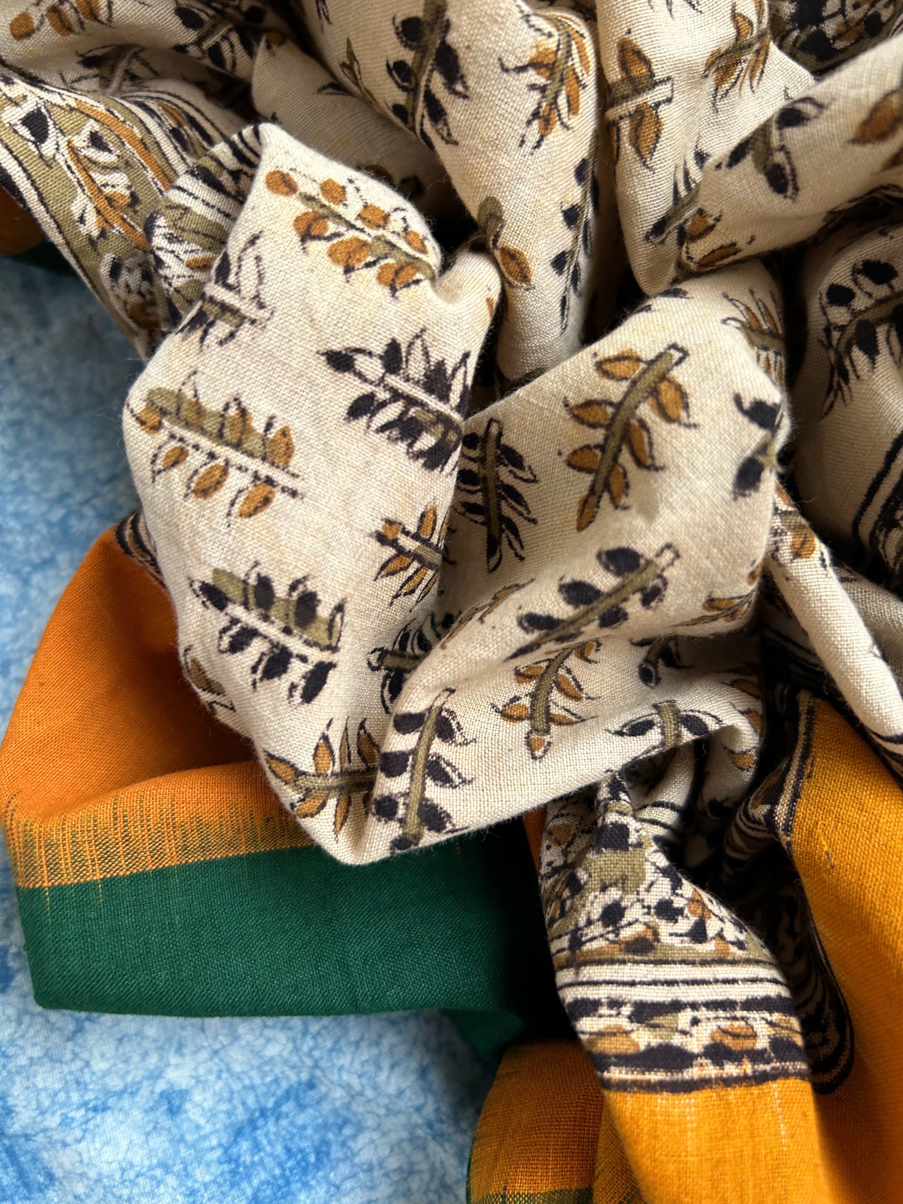 Handwoven Handcrafted Ikat Kalamkari Kurta Dupatta Set