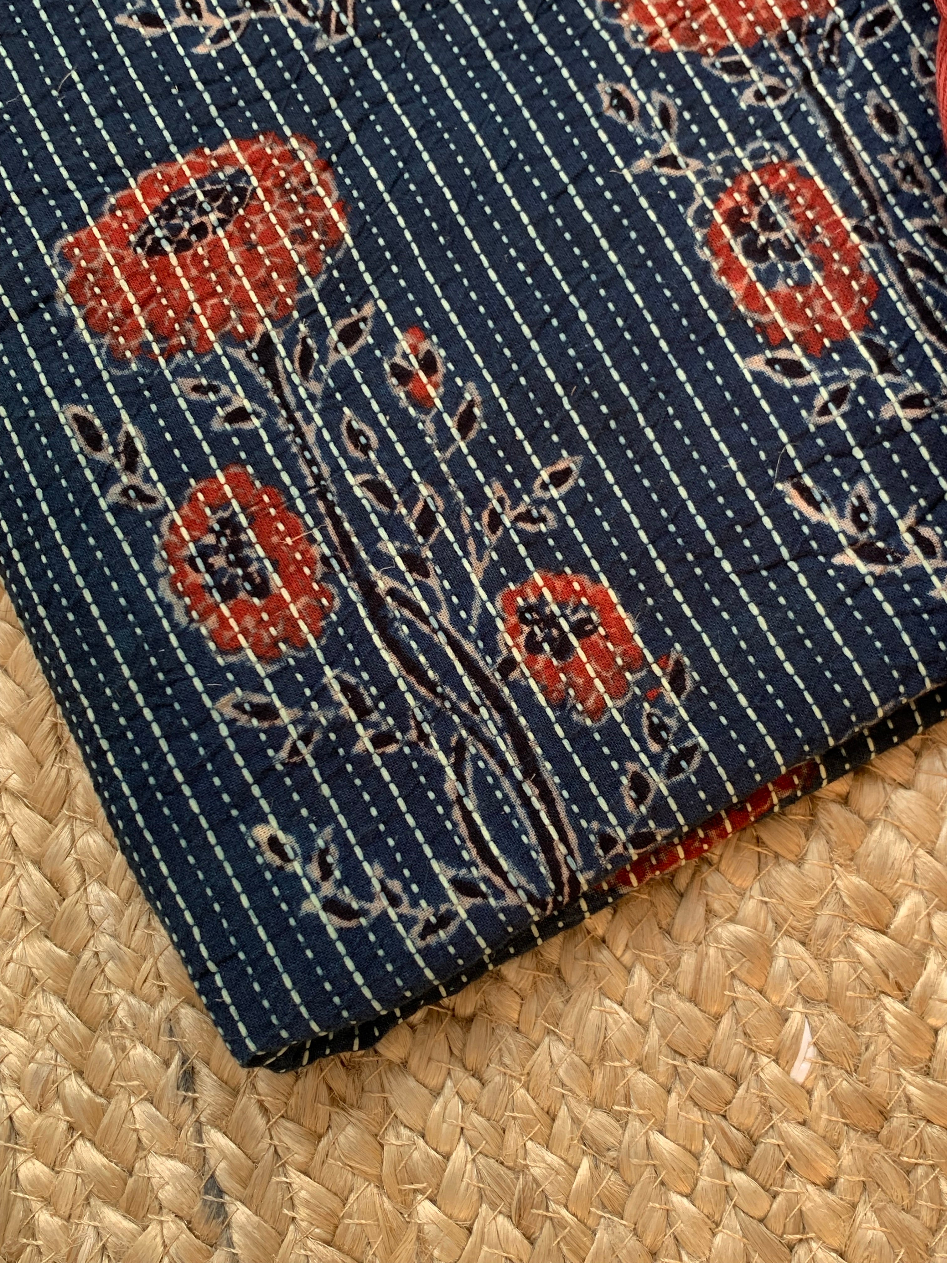 Handblock Ajrakh Cotton Kota Set
