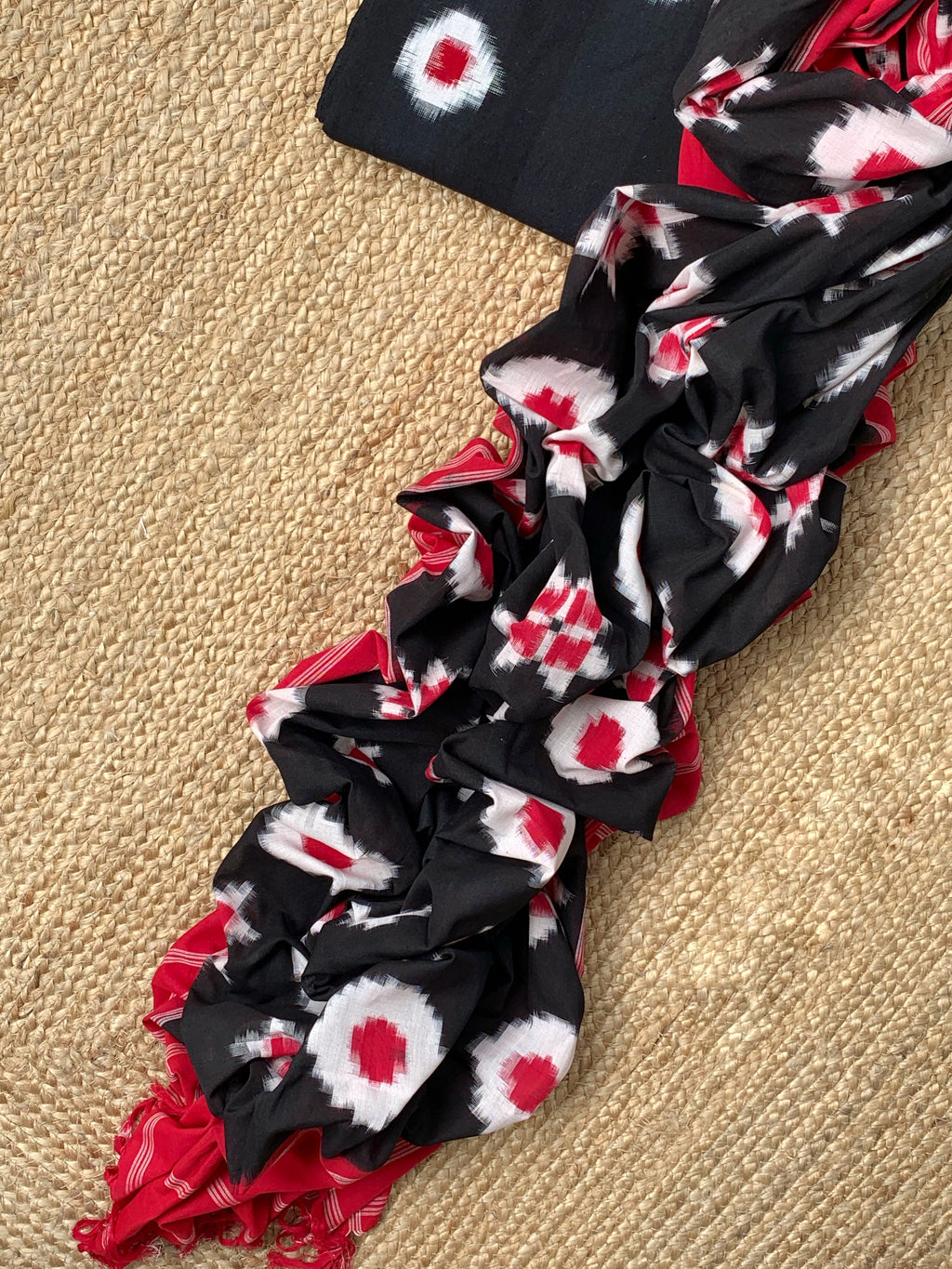 Handwoven Double Ikat Kurta  Dupatta Set