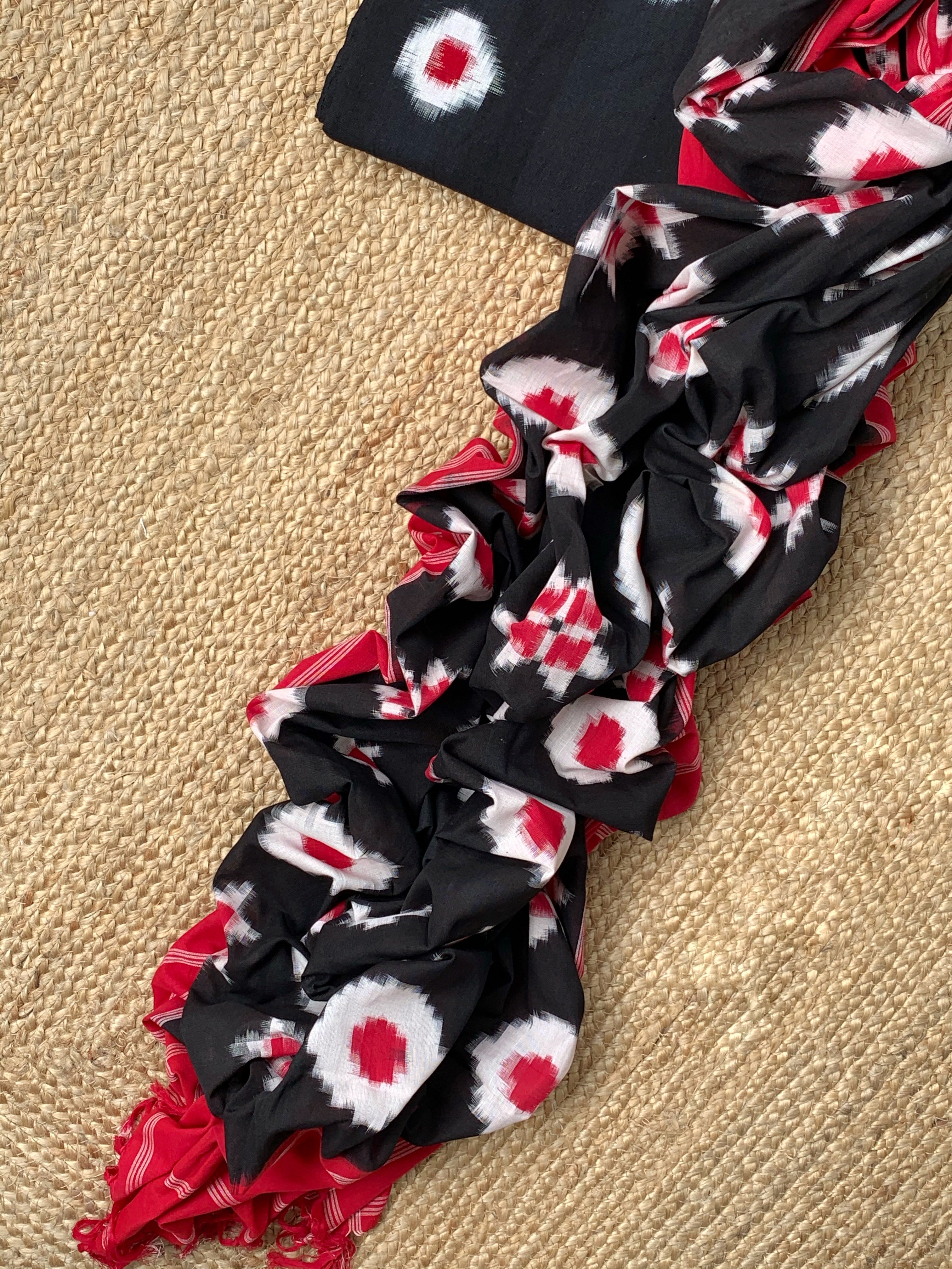 Handwoven Double Ikat Kurta  Dupatta Set