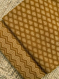 Hand Screen Print Kurta Bottom Set - Earthy Mustard