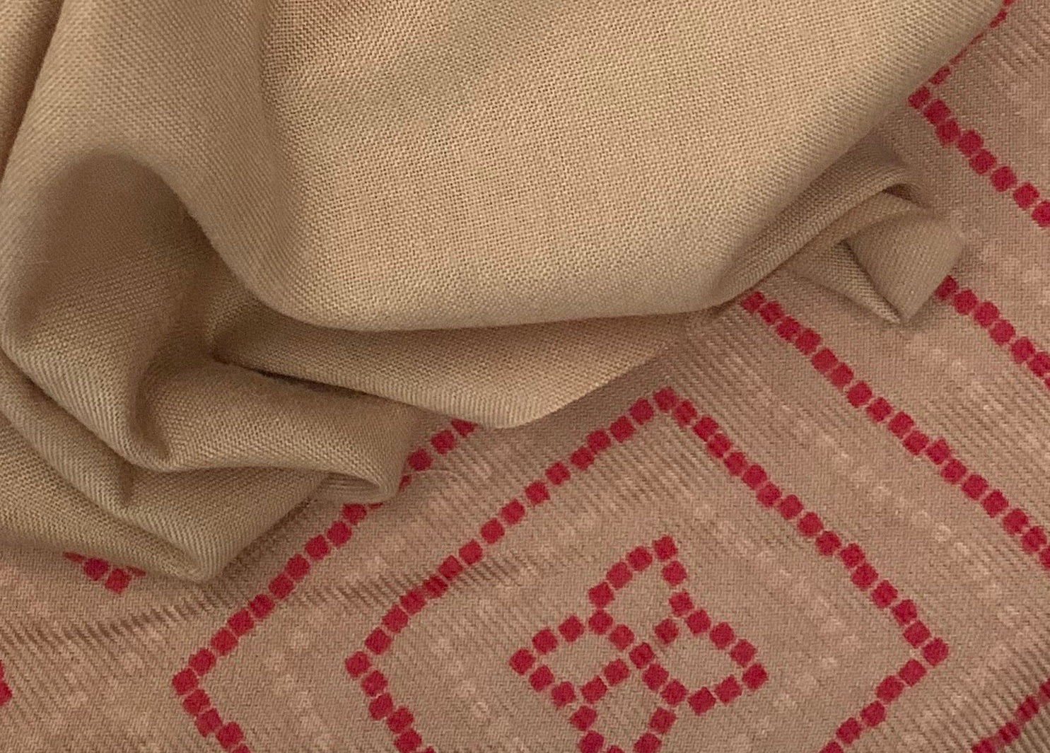 Blush Coral Wool Pashmina Suit