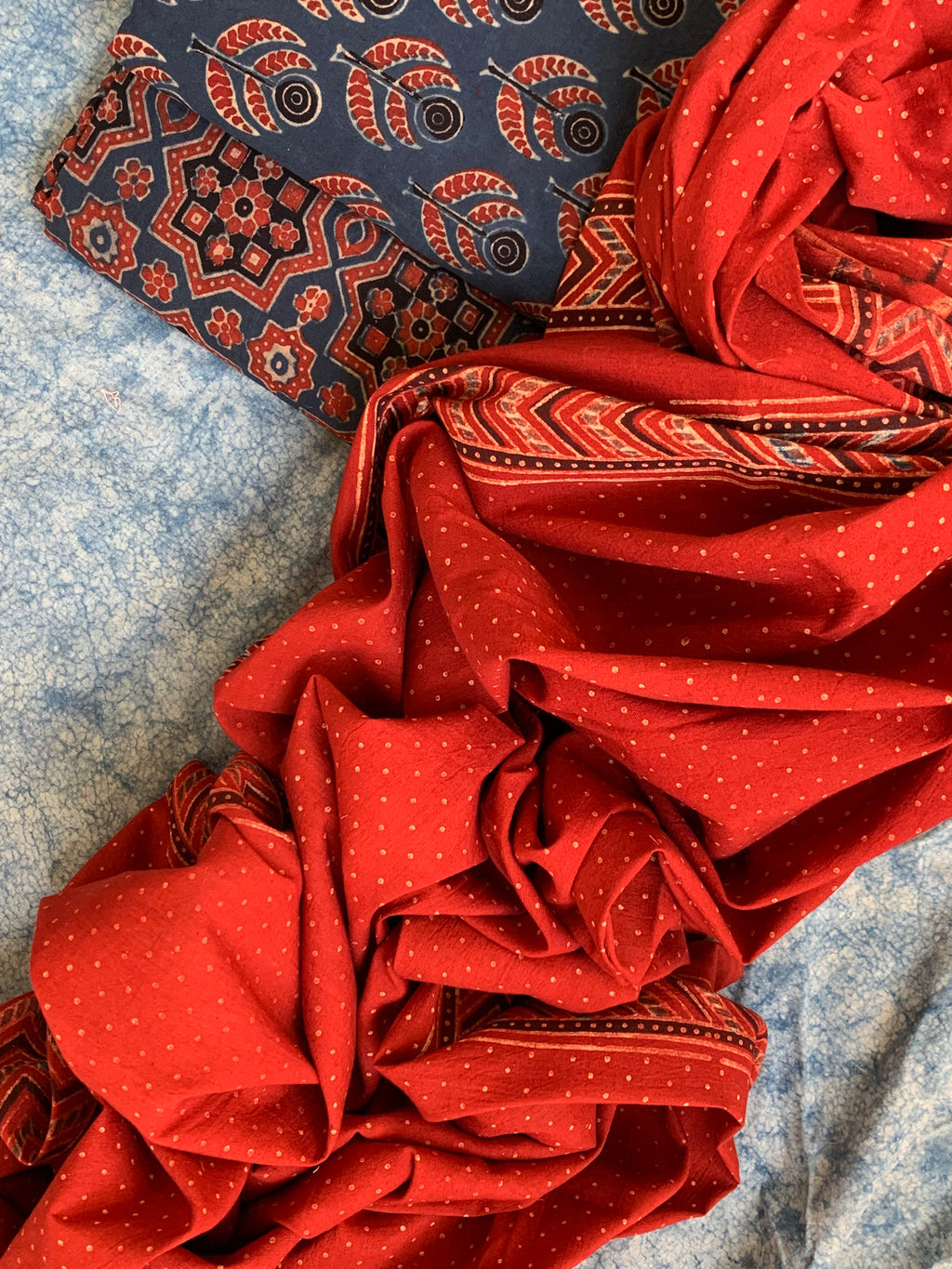 Natural Dyes Handblock Ajrakh Cotton Suit