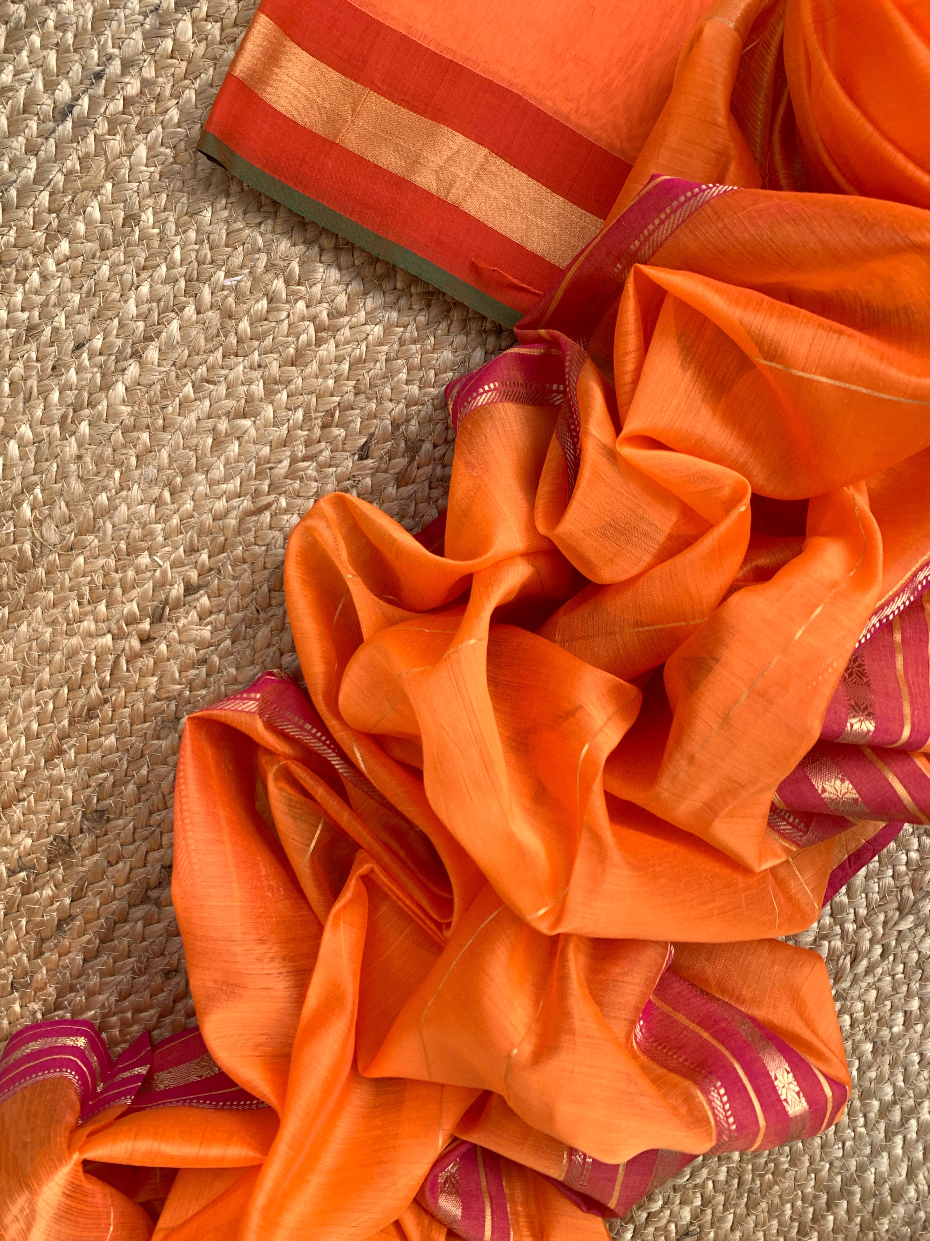 Handwoven Maheshwari Kurta dupatta set