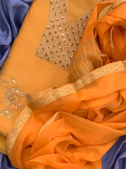 Cotton Silk Embroidered Suit