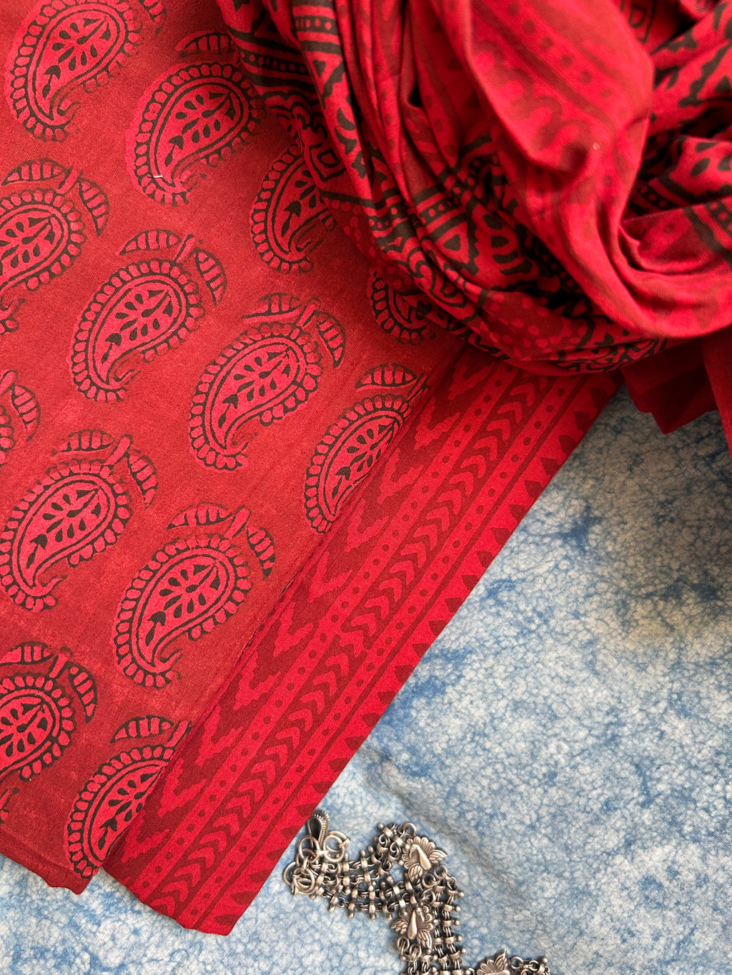 Natural Dyed Bagh Block Print Cotton Suit