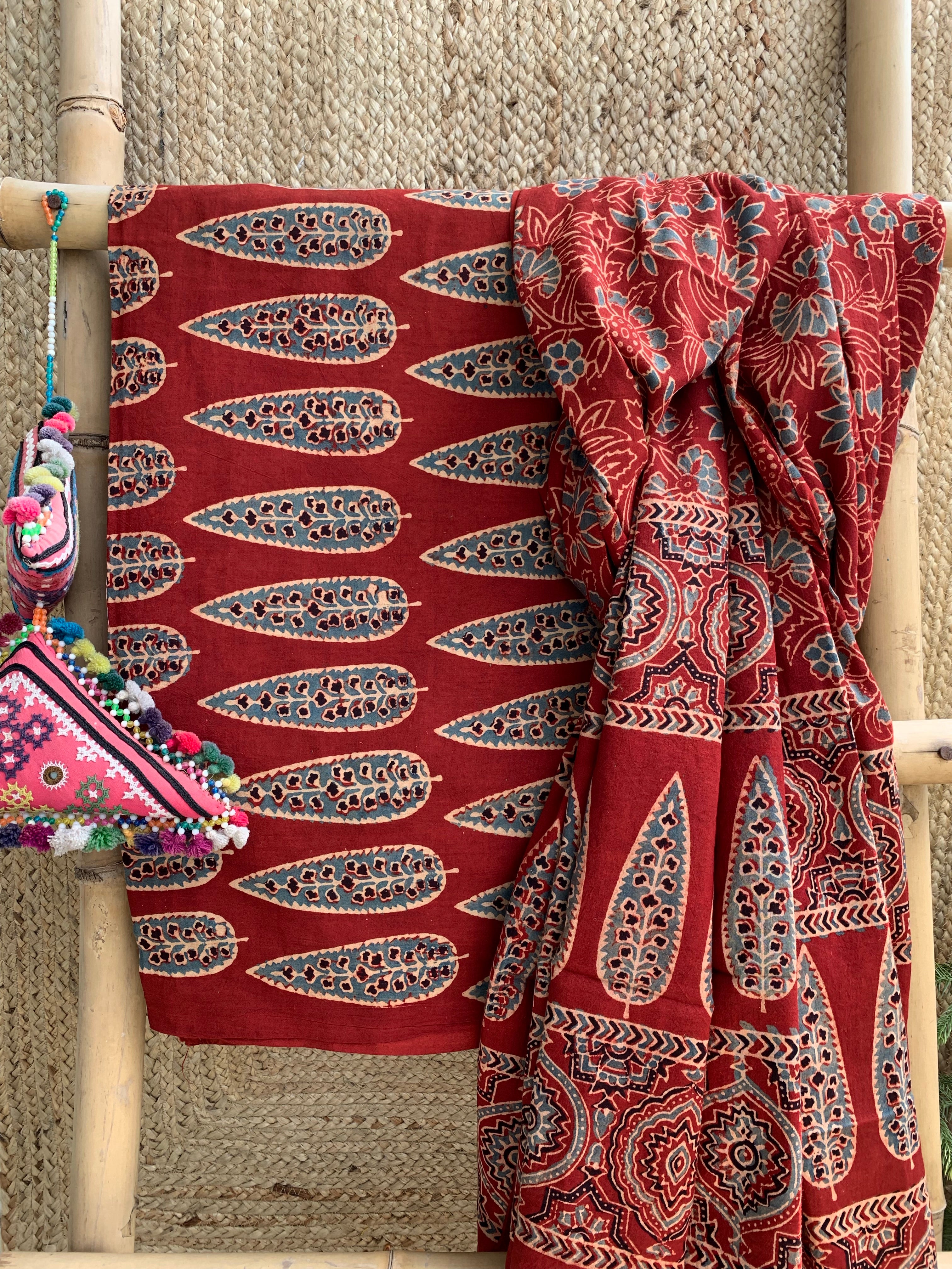 Natural Dye Ajrakh Kurta Dupatta set