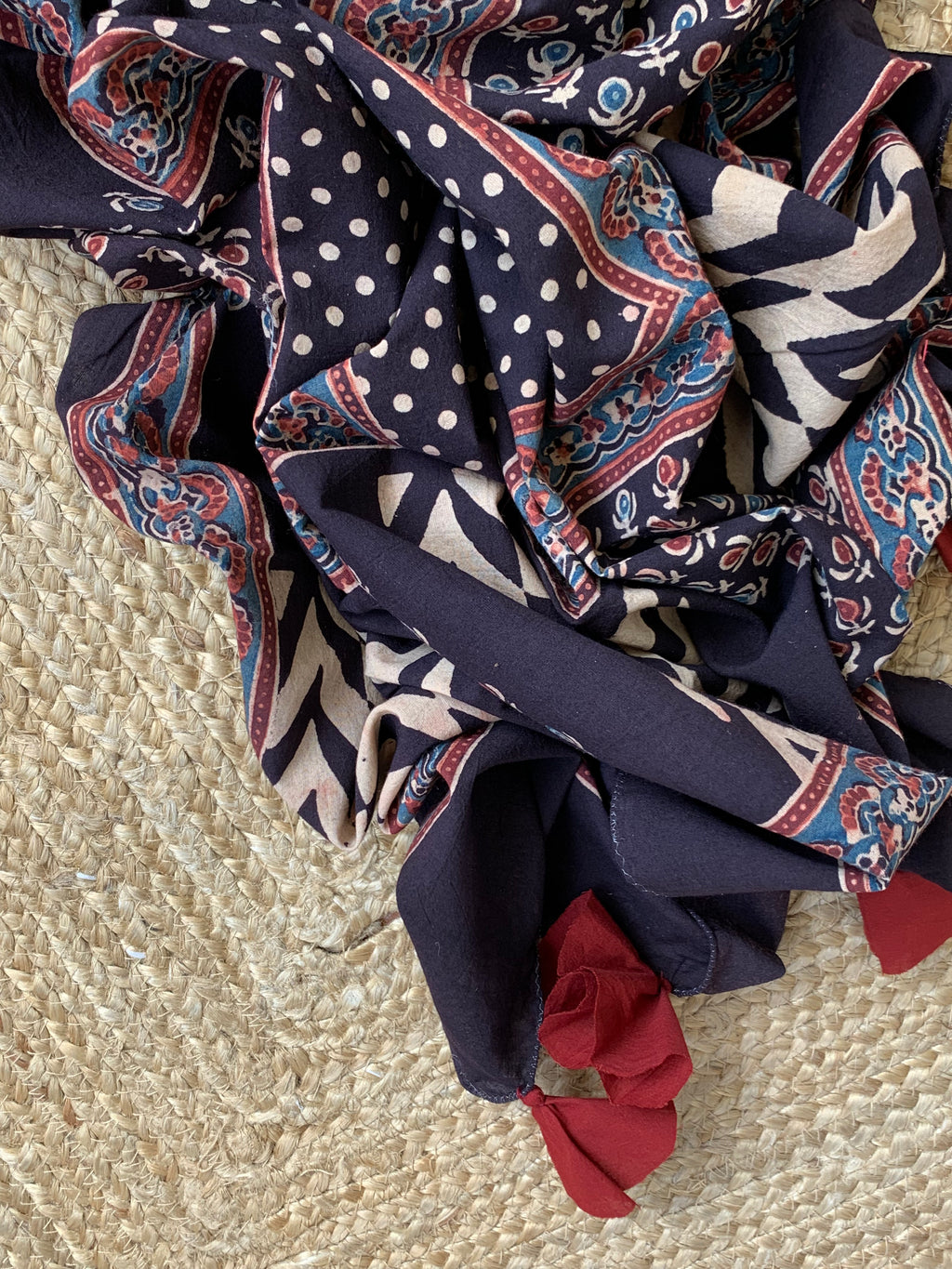 Natural Dyes Handblock Ajrakh Cotton Suit