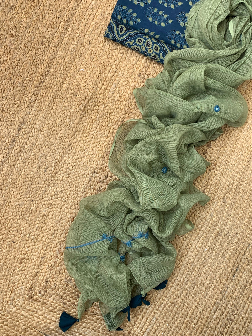 Natural Dyes Handcrafted Ajrakh Kota Suit