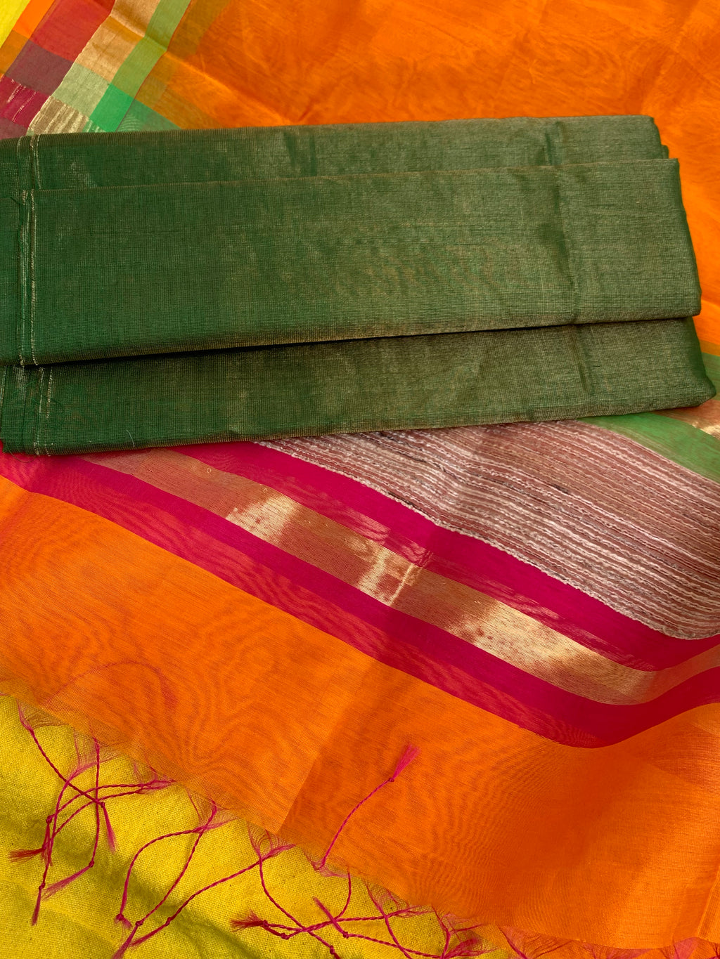 Handwoven Maheshwari Kurta dupatta set