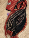 Handblock chanderi suit