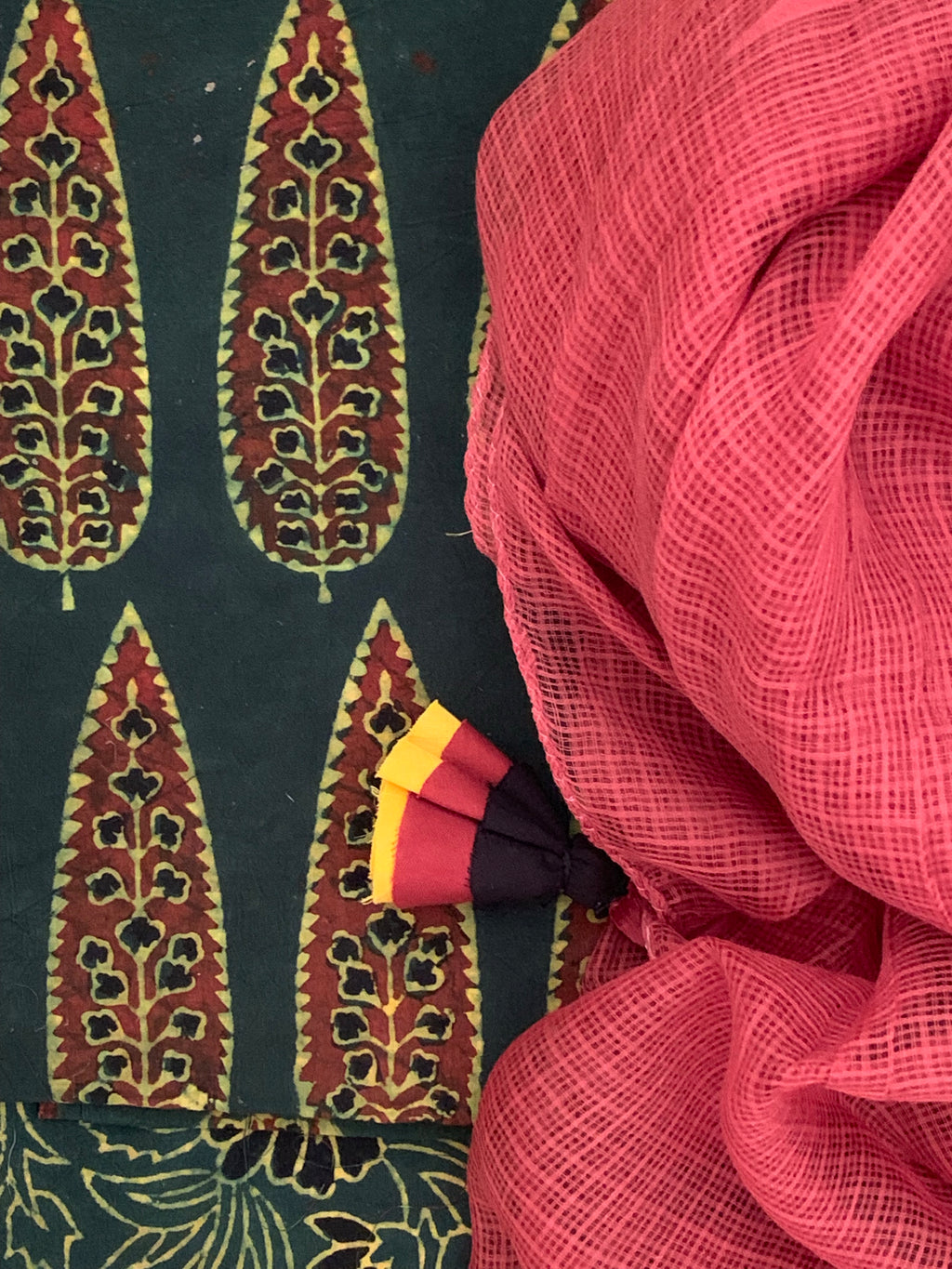 Handblock Ajrakh Cotton Kota Suit
