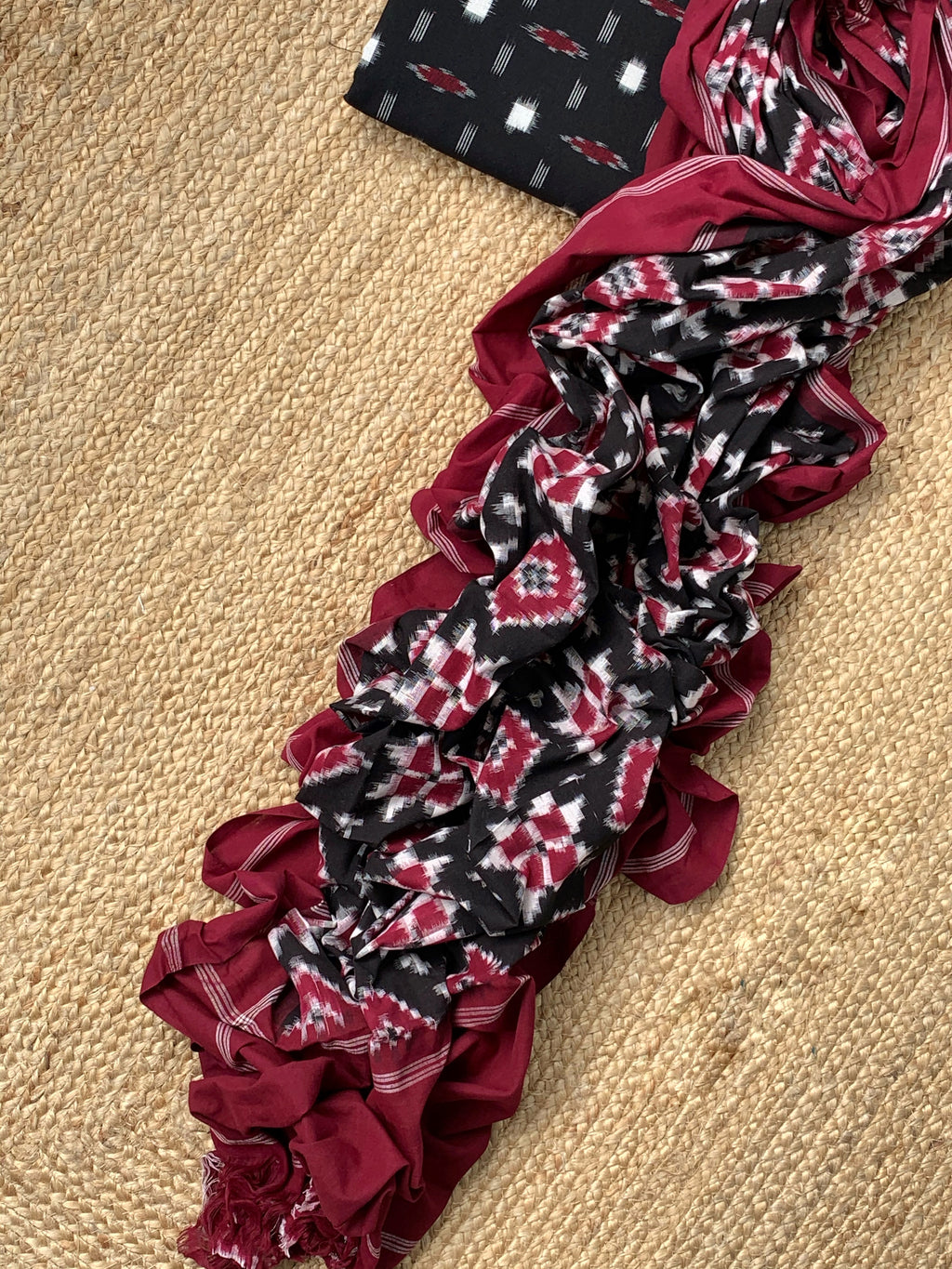 Handwoven Double Ikat Kurta Dupatta Set