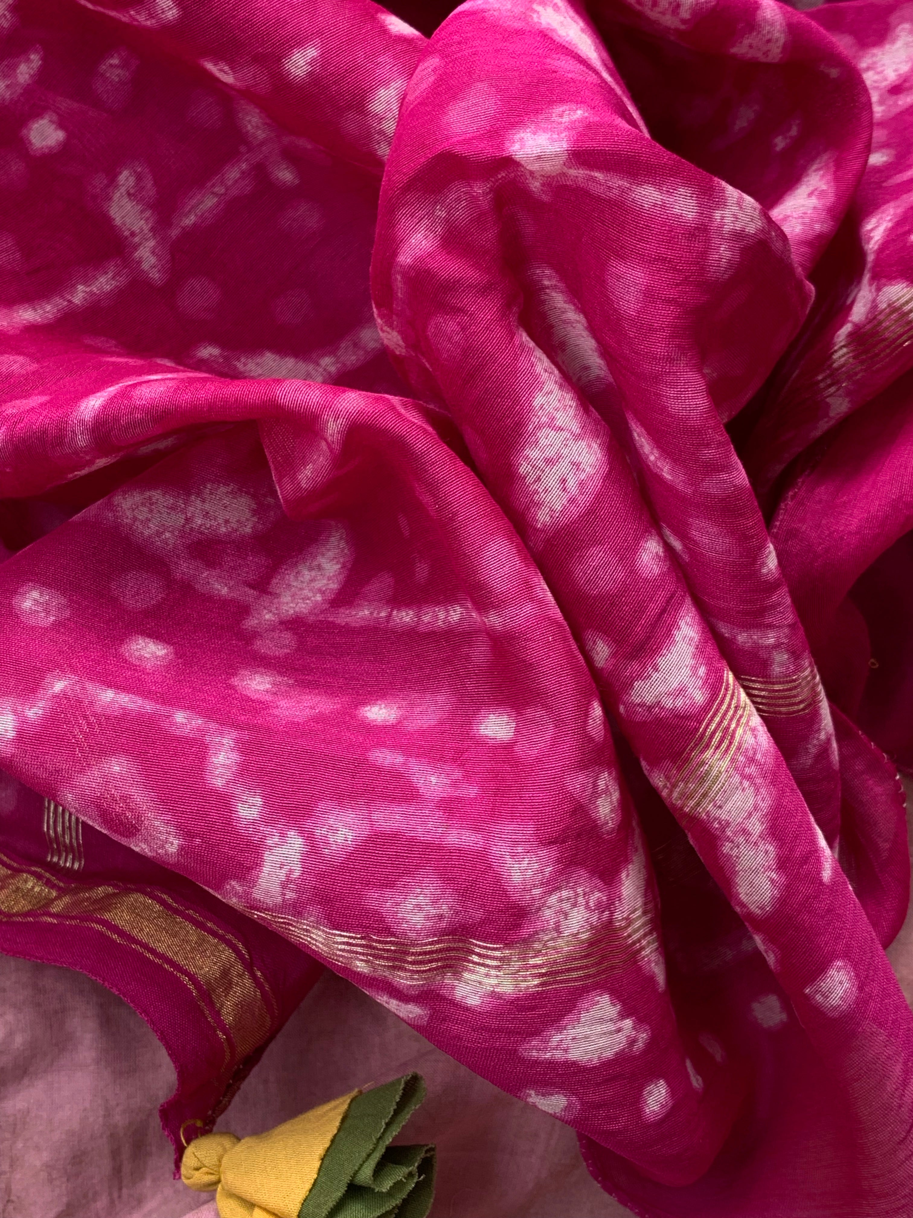 Handblock Chanderi Suit