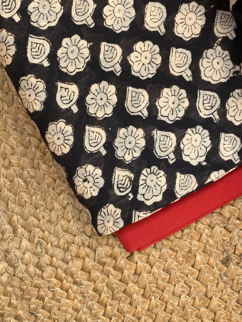 Handblock Chanderi Silk Cotton Suit
