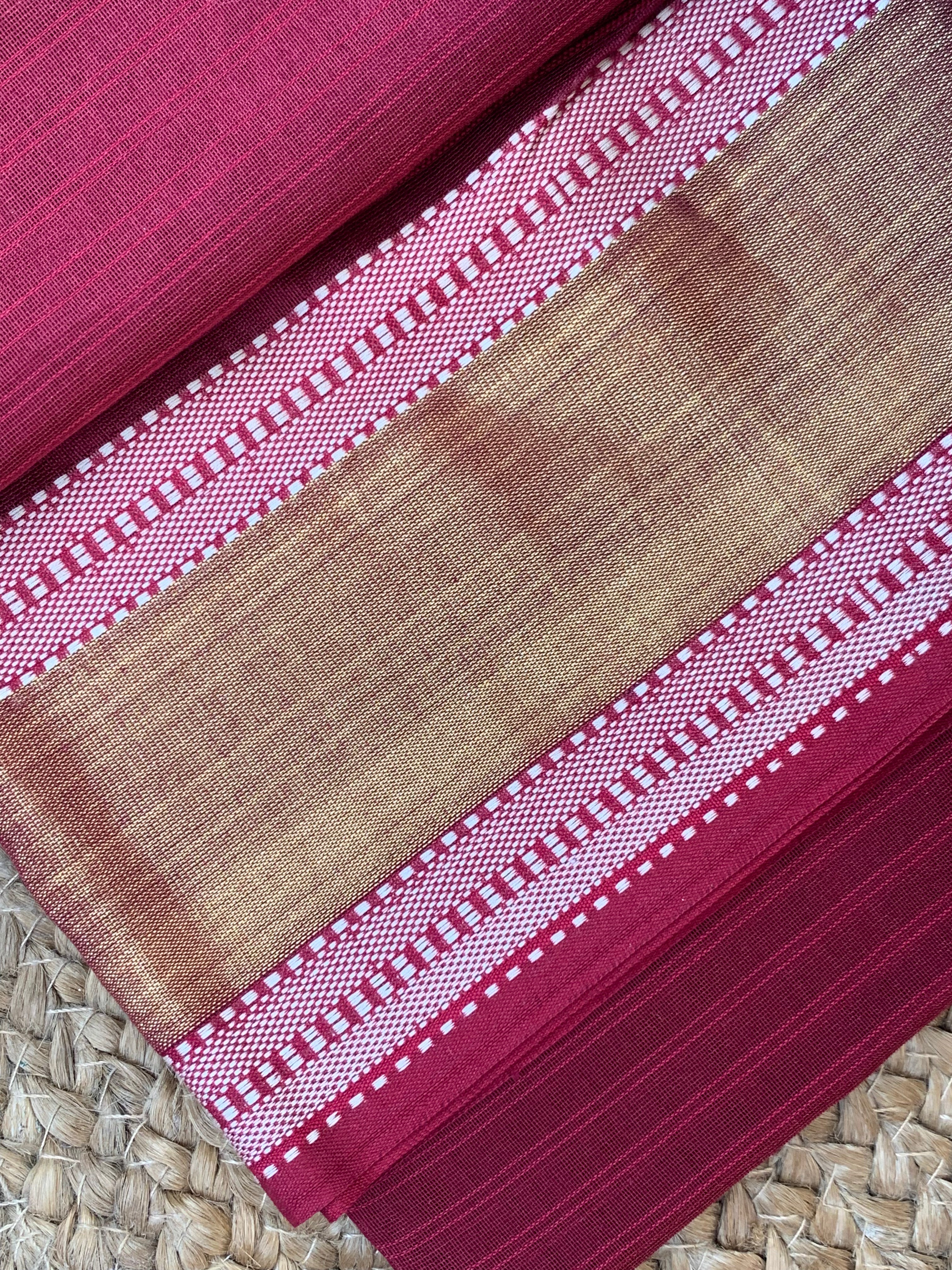 Handwoven Maheshwari Kurta Mulberry Silk dupatta set
