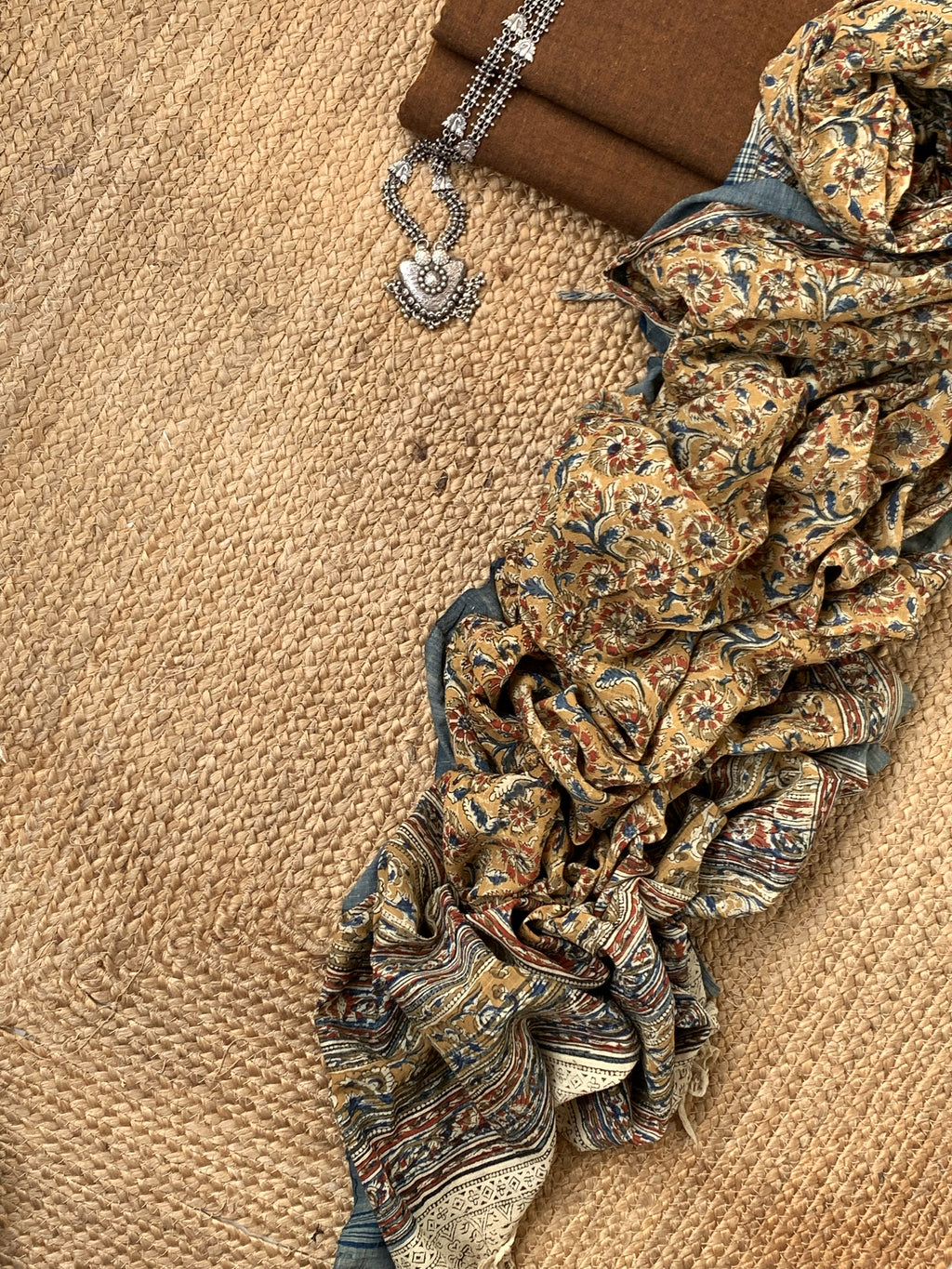 Handwoven Handcrafted Kalamkari Kurta Dupatta Set