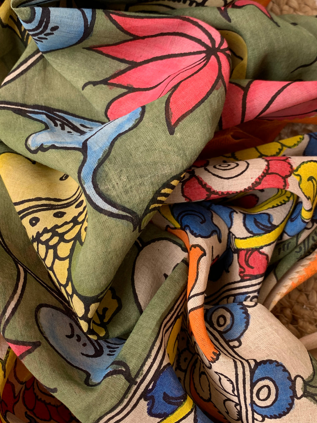 Handwoven Handcrafted Kalamkari Kurta Dupatta Set