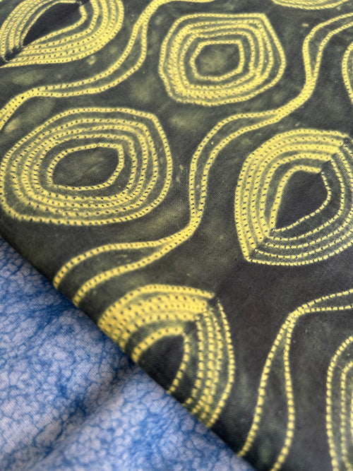 Hand done shibori Cotton Fabric