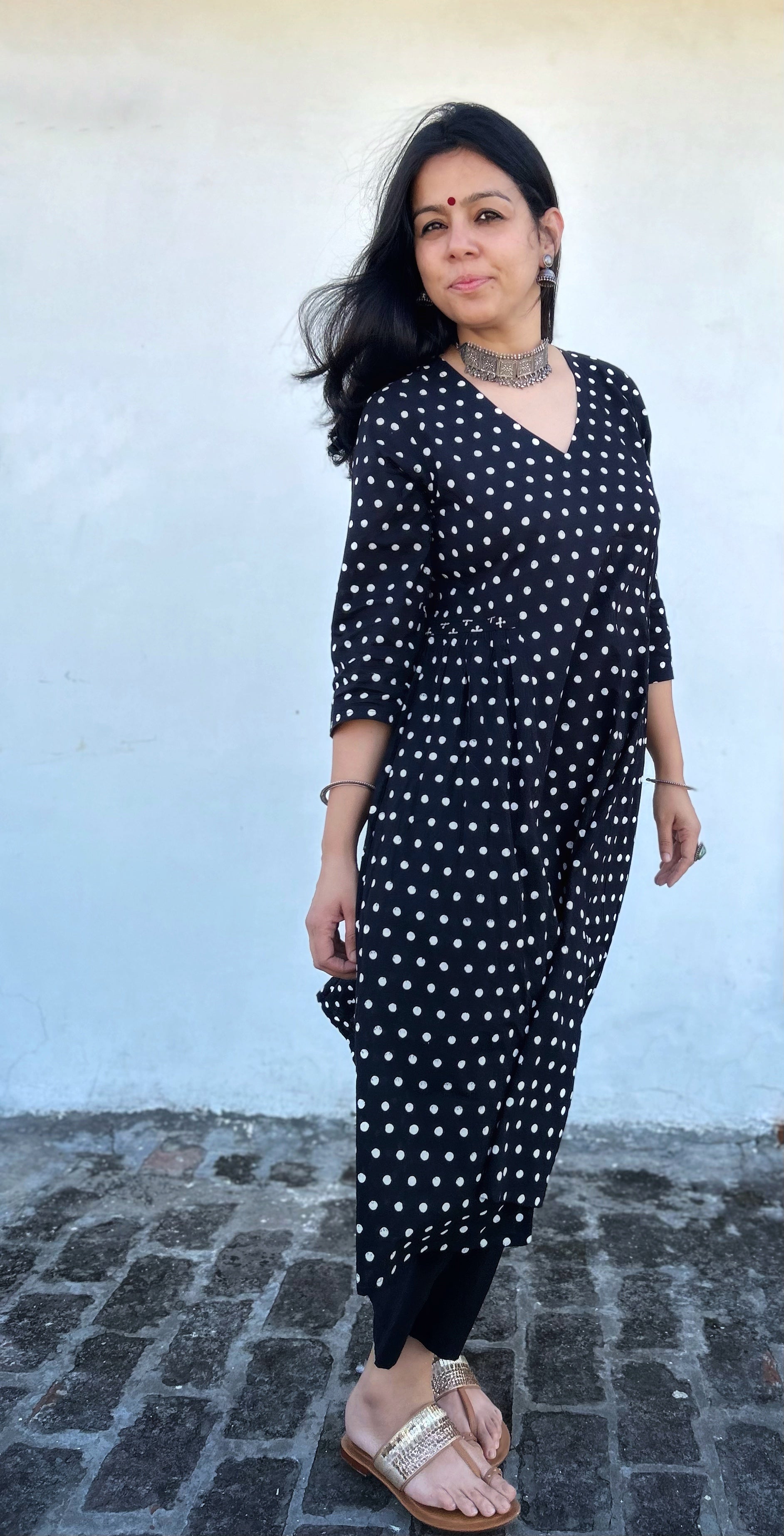 Doting On You - Handblock Comfort Fit Cotton Long Kurta