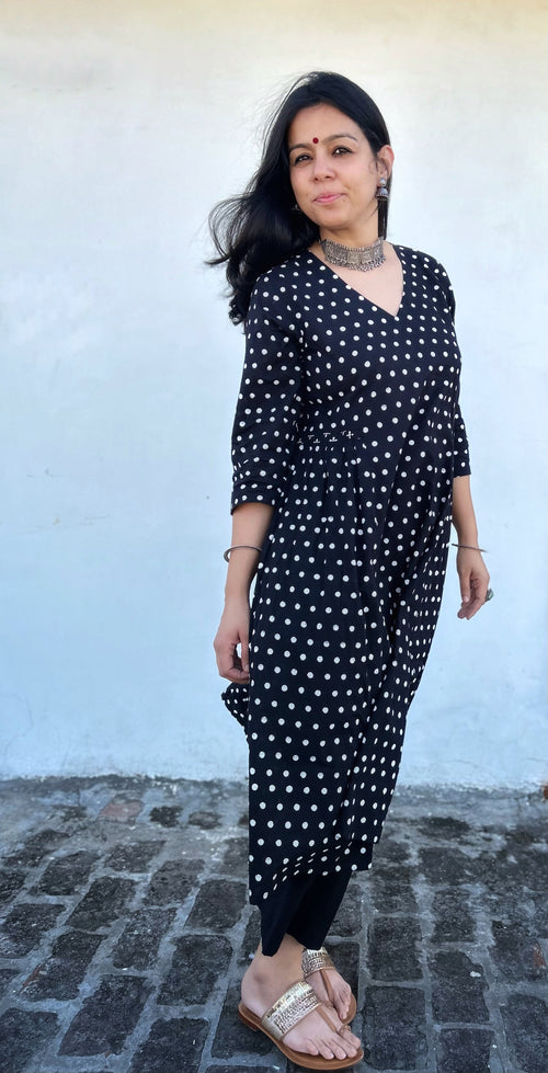 Doting On You - Handblock Comfort Fit Cotton Long Kurta