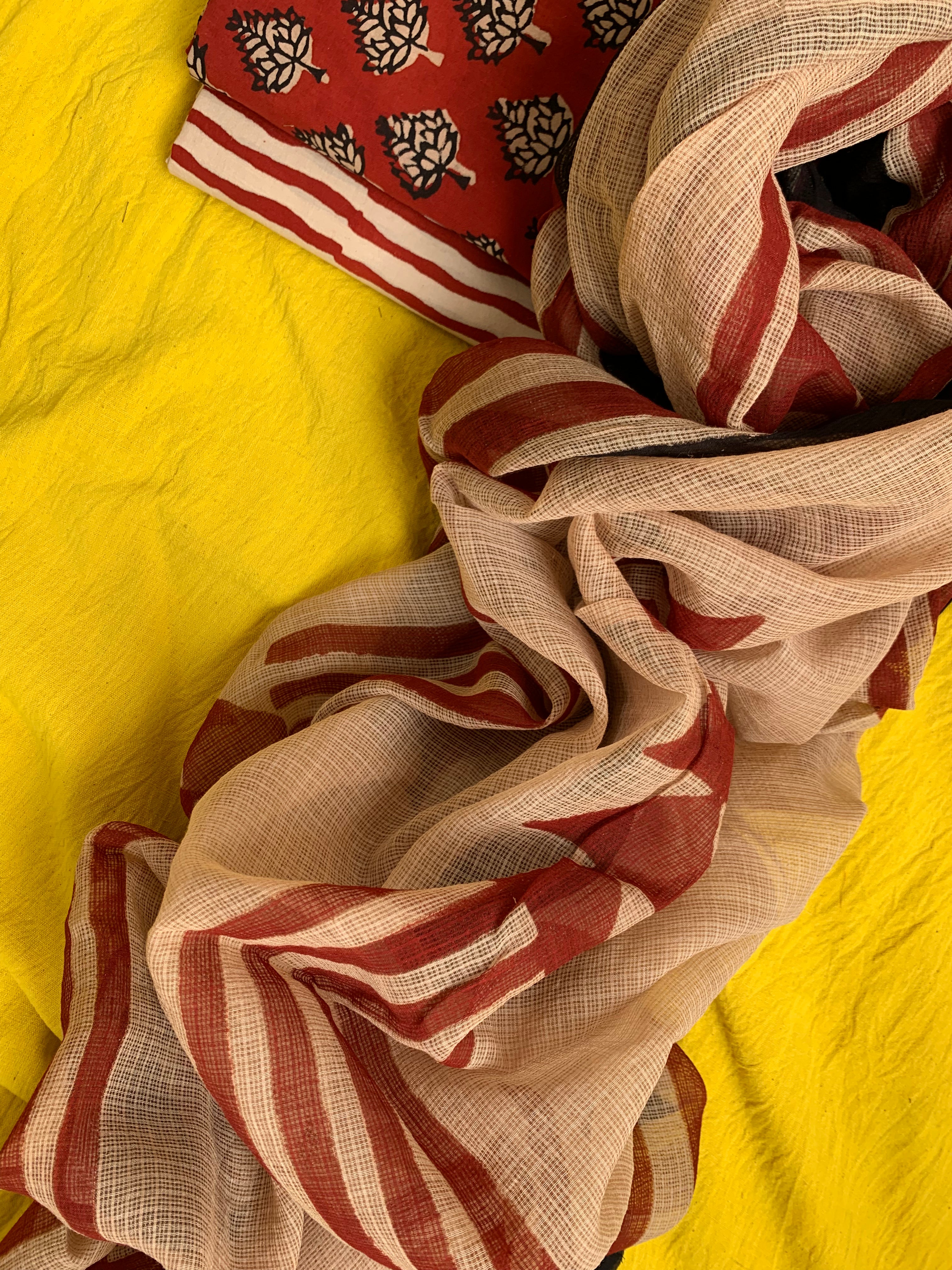 Handcrafted Cotton Kota Dupatta Suit