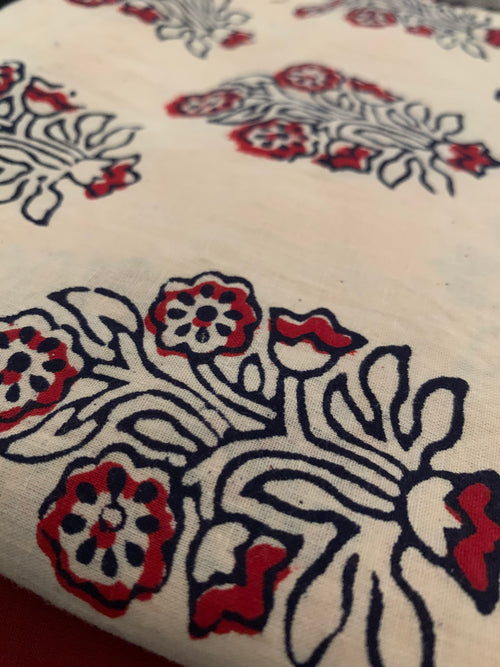 Hand Block Printed Cotton Kurta Bottom Set