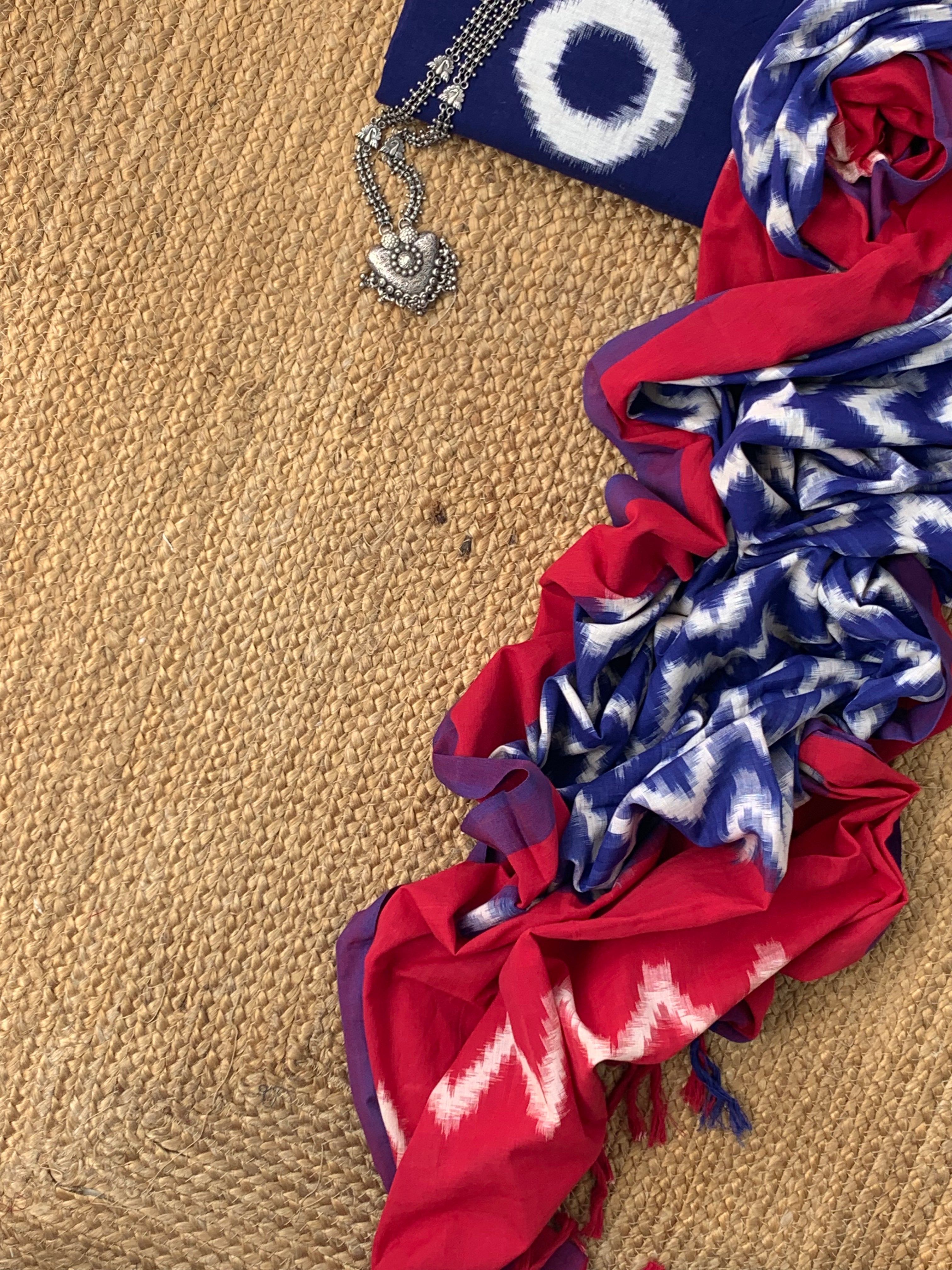 Handwoven Double Ikat Kurta Dupatta Set