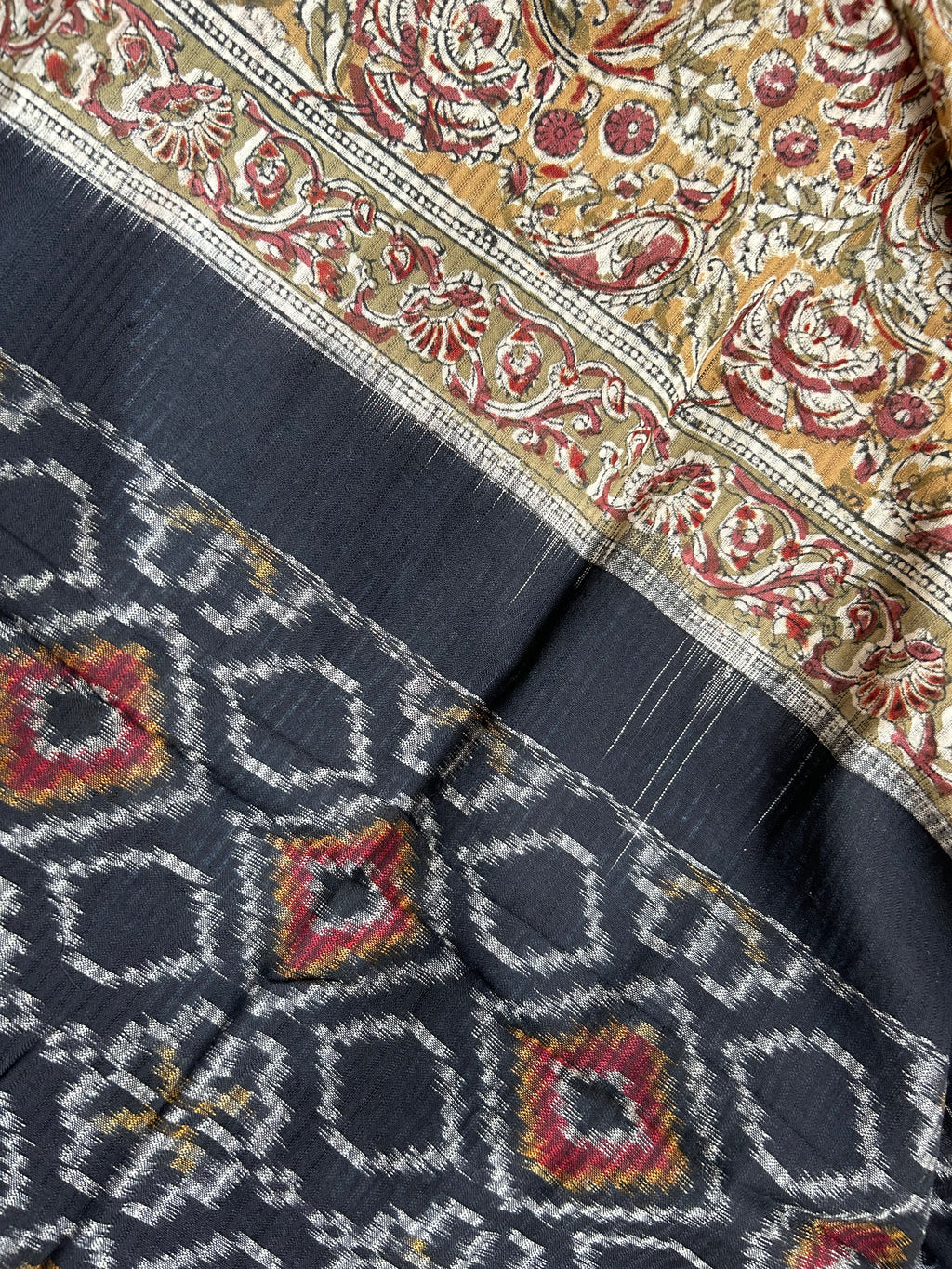 Handwoven Handcrafted Ikat Kalamkari Kurta Dupatta Set