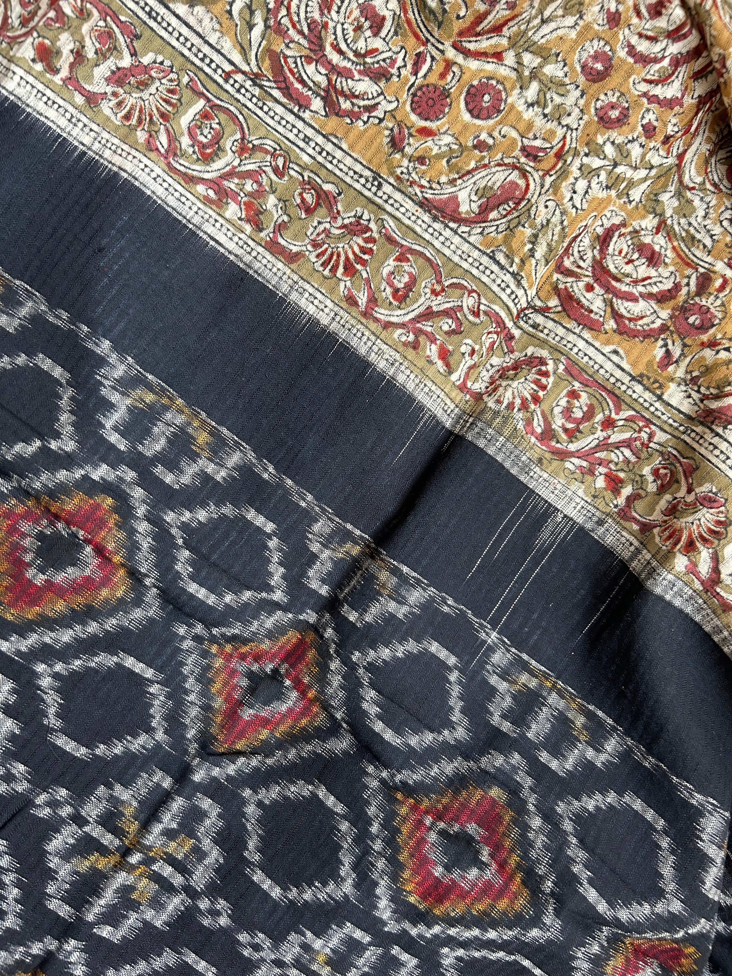 Handwoven Handcrafted Ikat Kalamkari Kurta Dupatta Set
