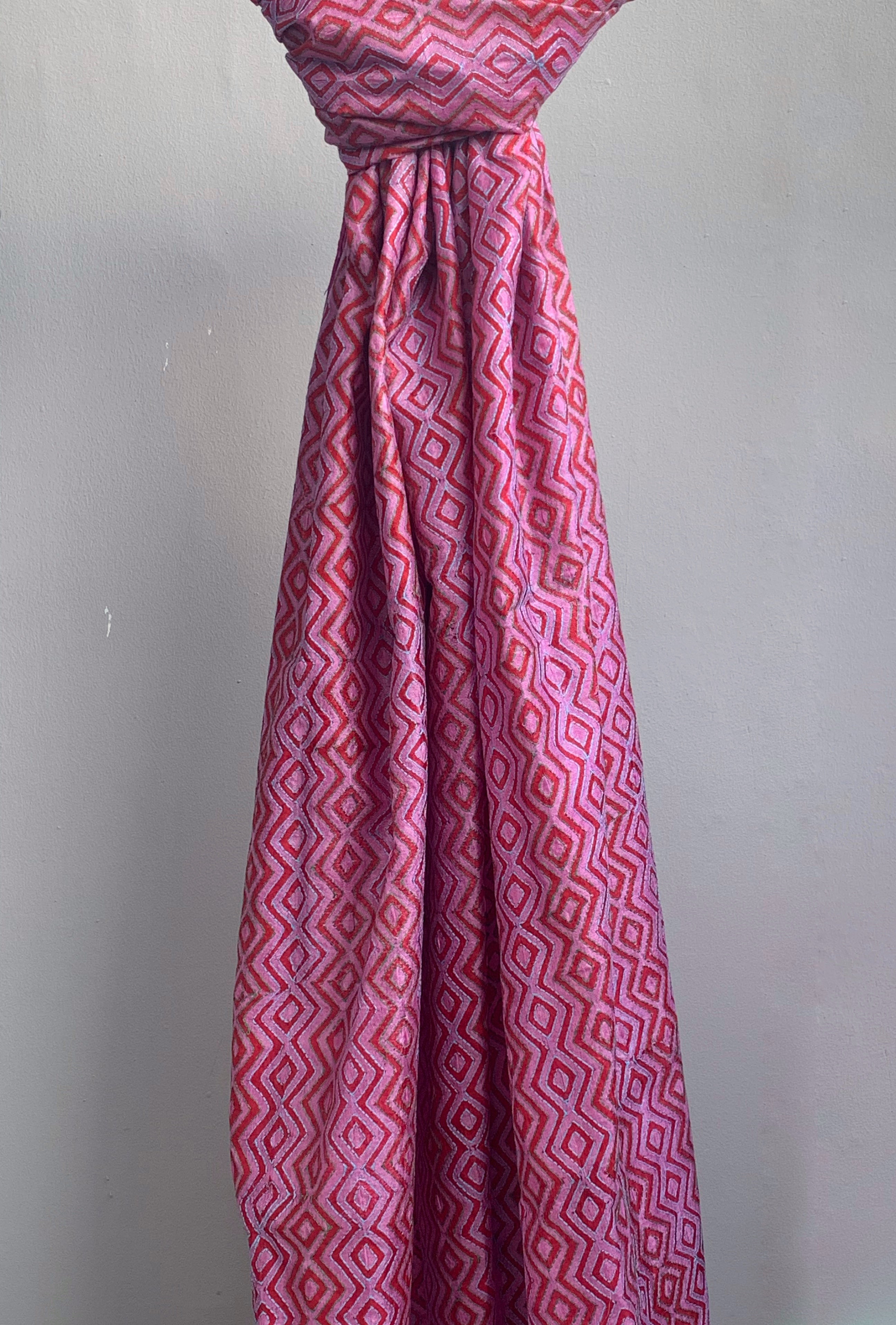 Handcrafted Kantha Cotton Silk Dupatta