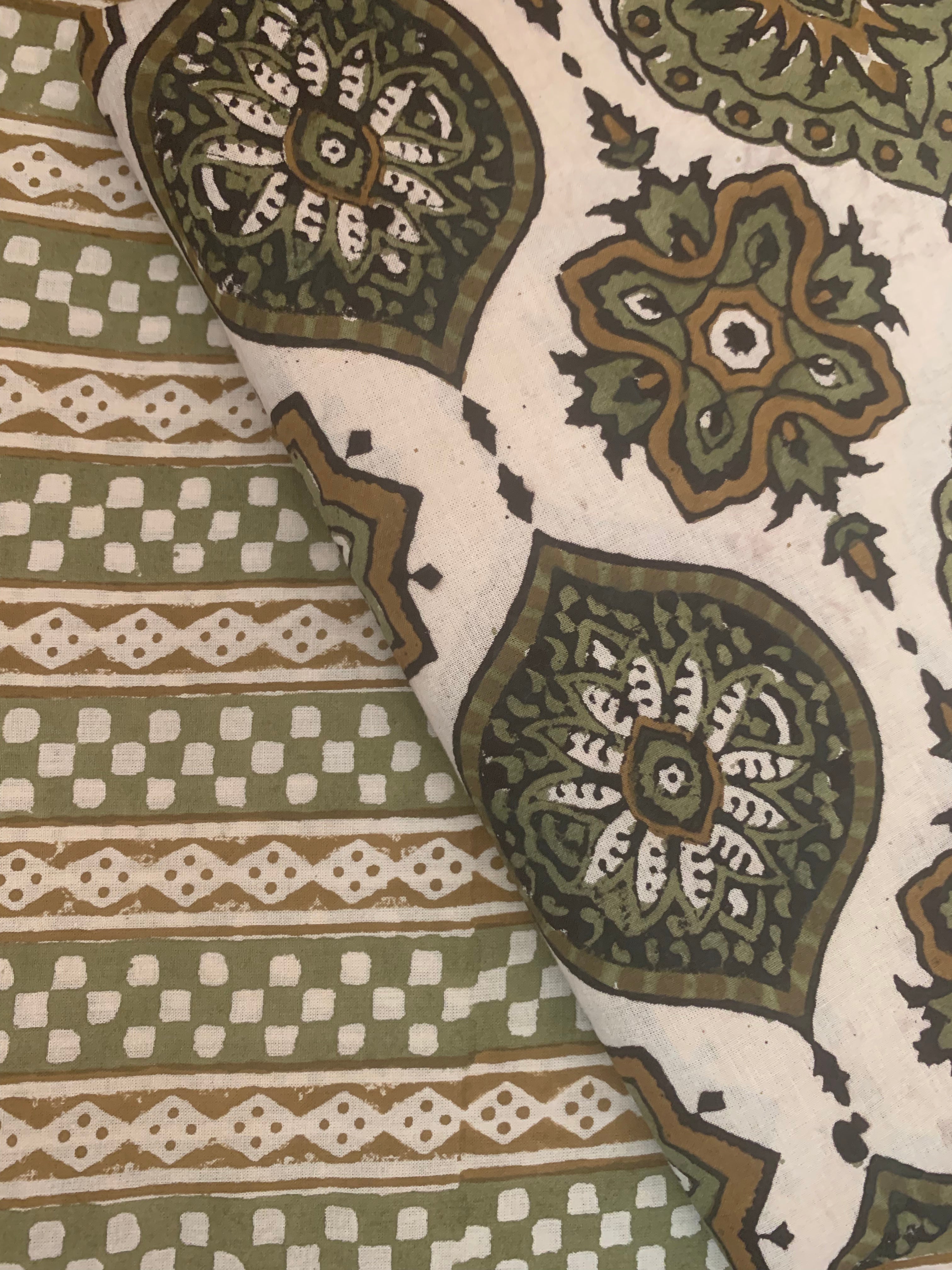 Handblock Cotton Kurta Bottom Set