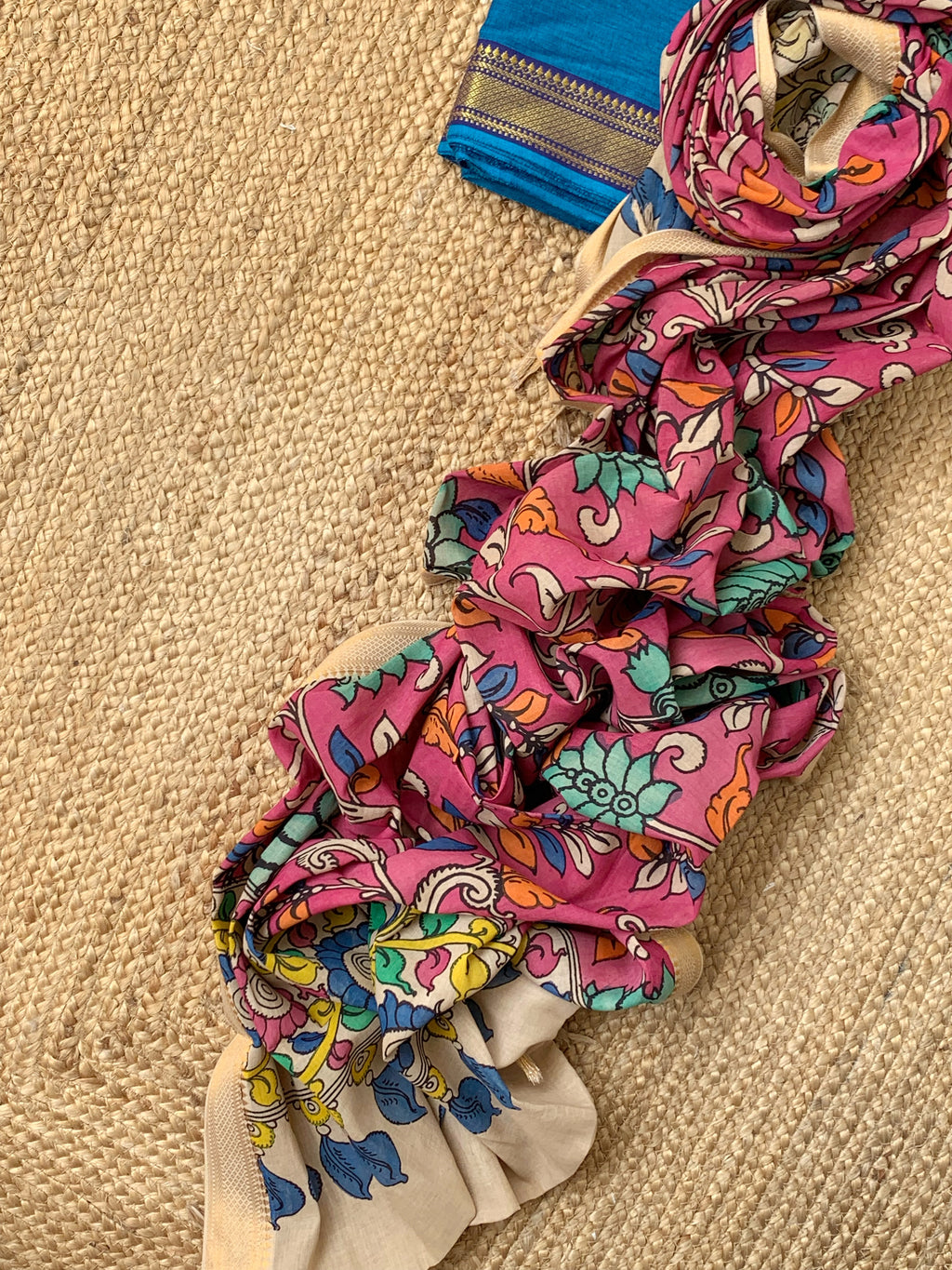 Handwoven Handcrafted Kalamkari Kurta Dupatta Set