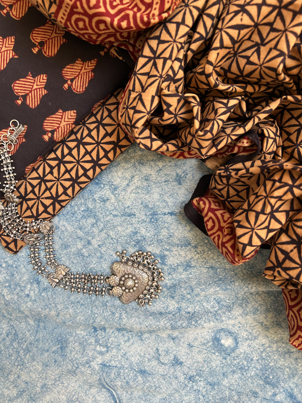 Natural Dyed Bagh Block Print Cotton Suit