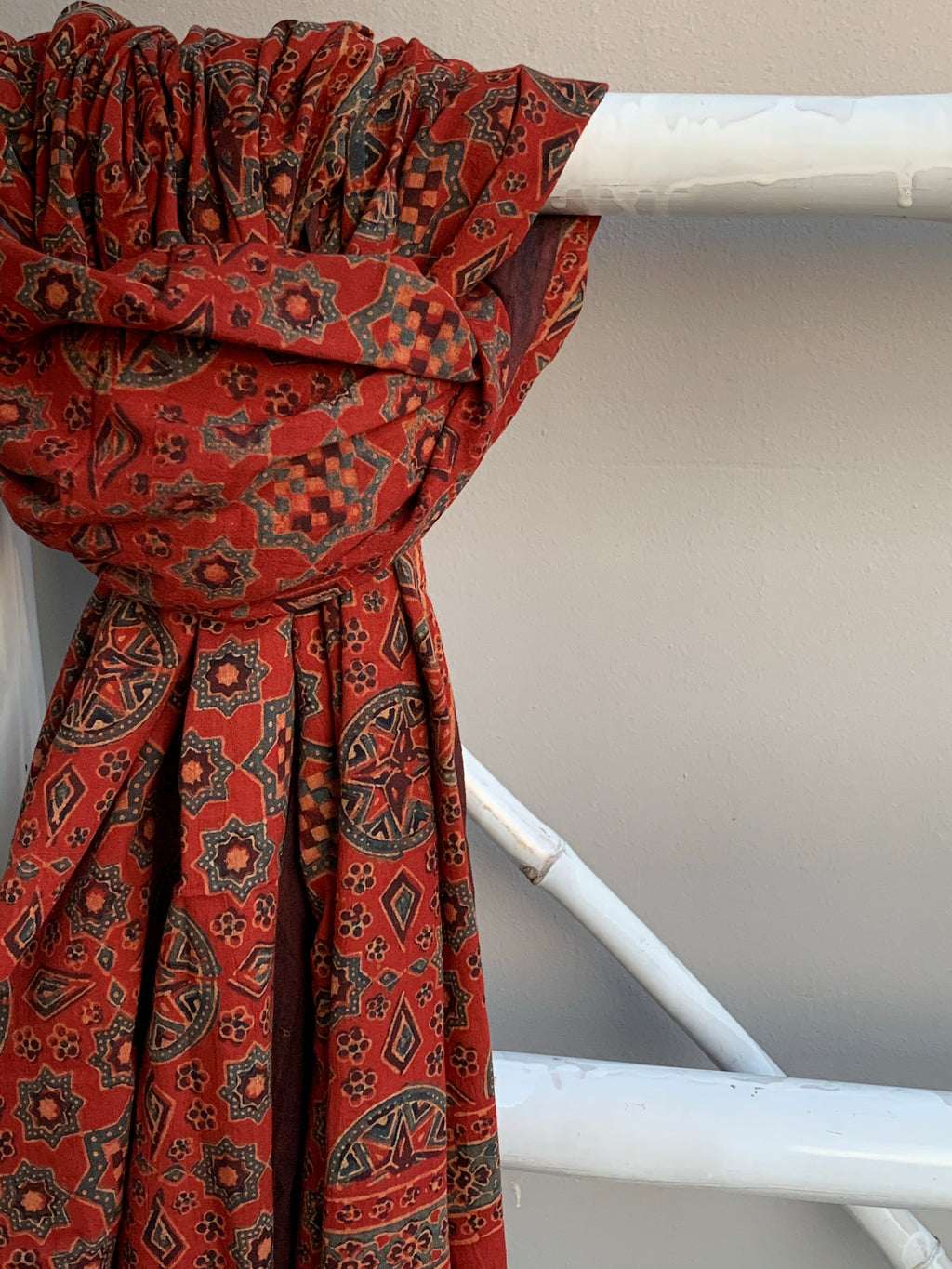 Handblock Ajrakh Dupatta