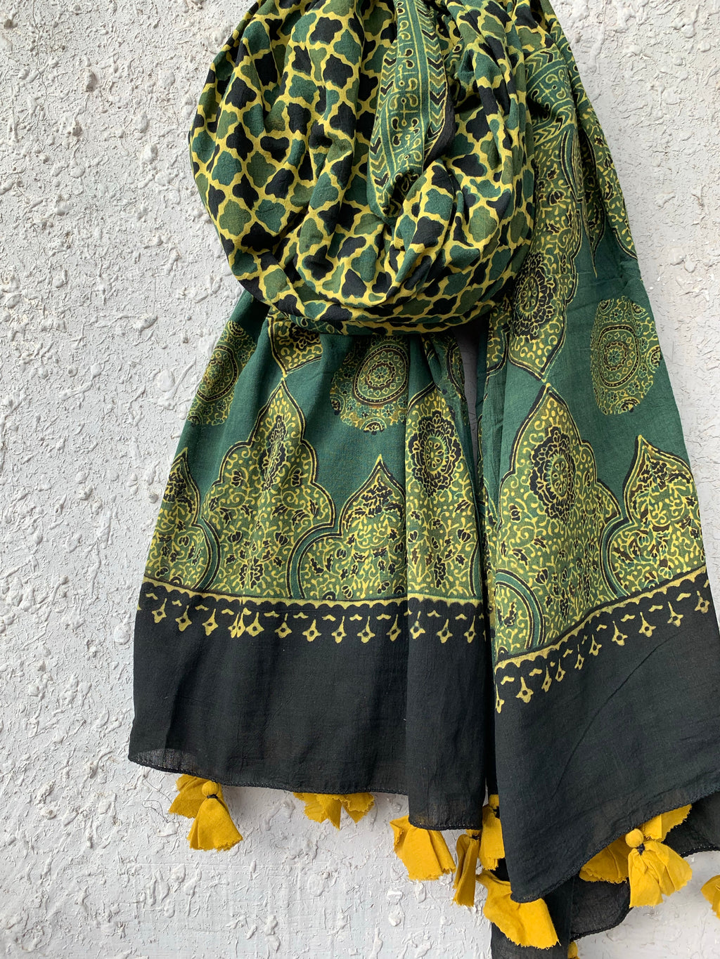 Handblock Ajrakh Dupatta