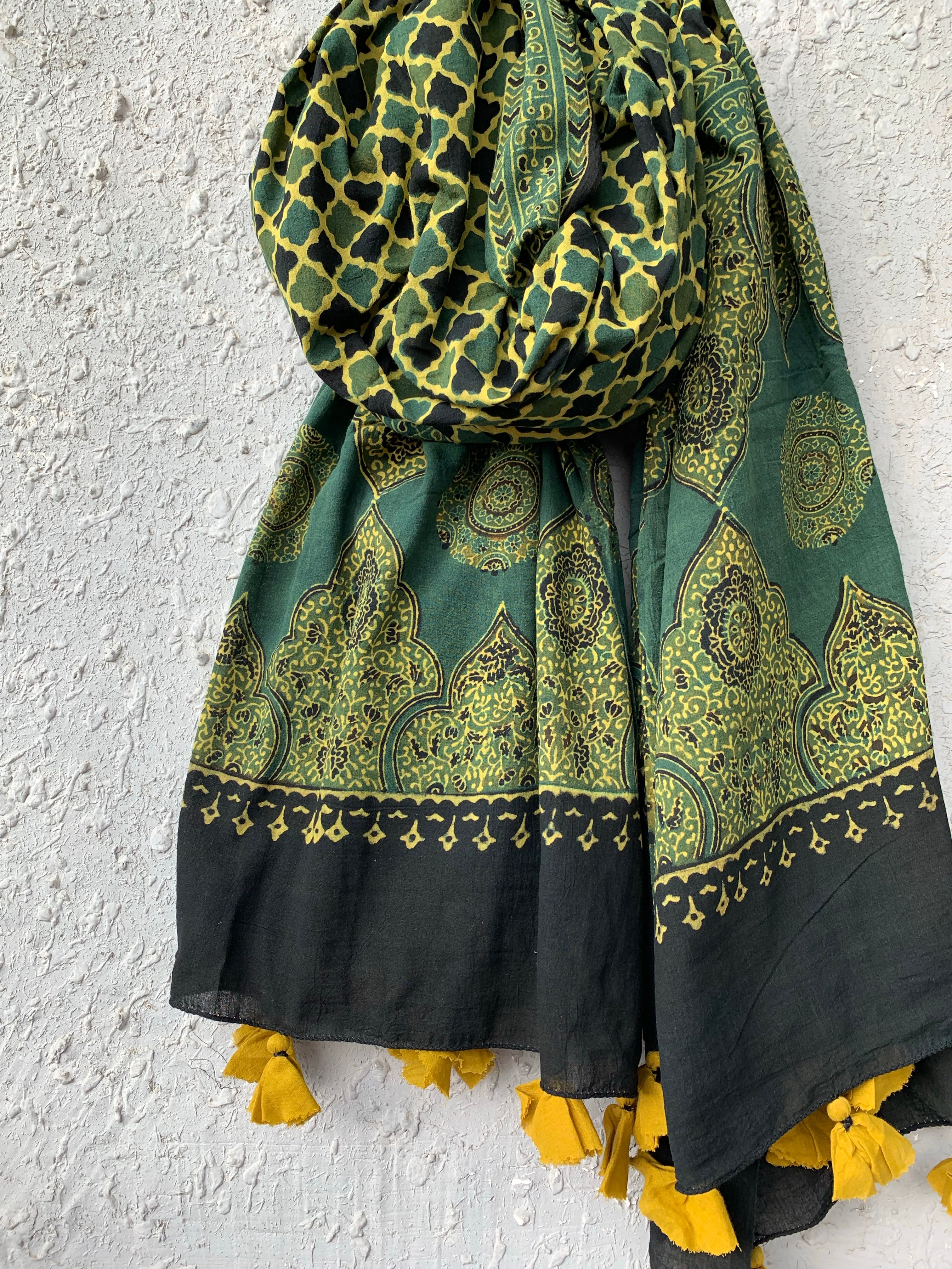 Handblock Ajrakh Dupatta